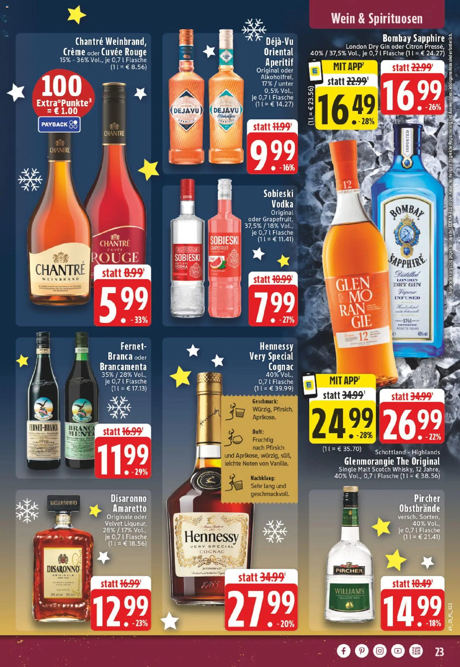 Edeka Prospekt 	 – gültig ab 01.12.2025 | Seite: 23 | Produkte: Grapefruit, Chantré, Vodka, Gin