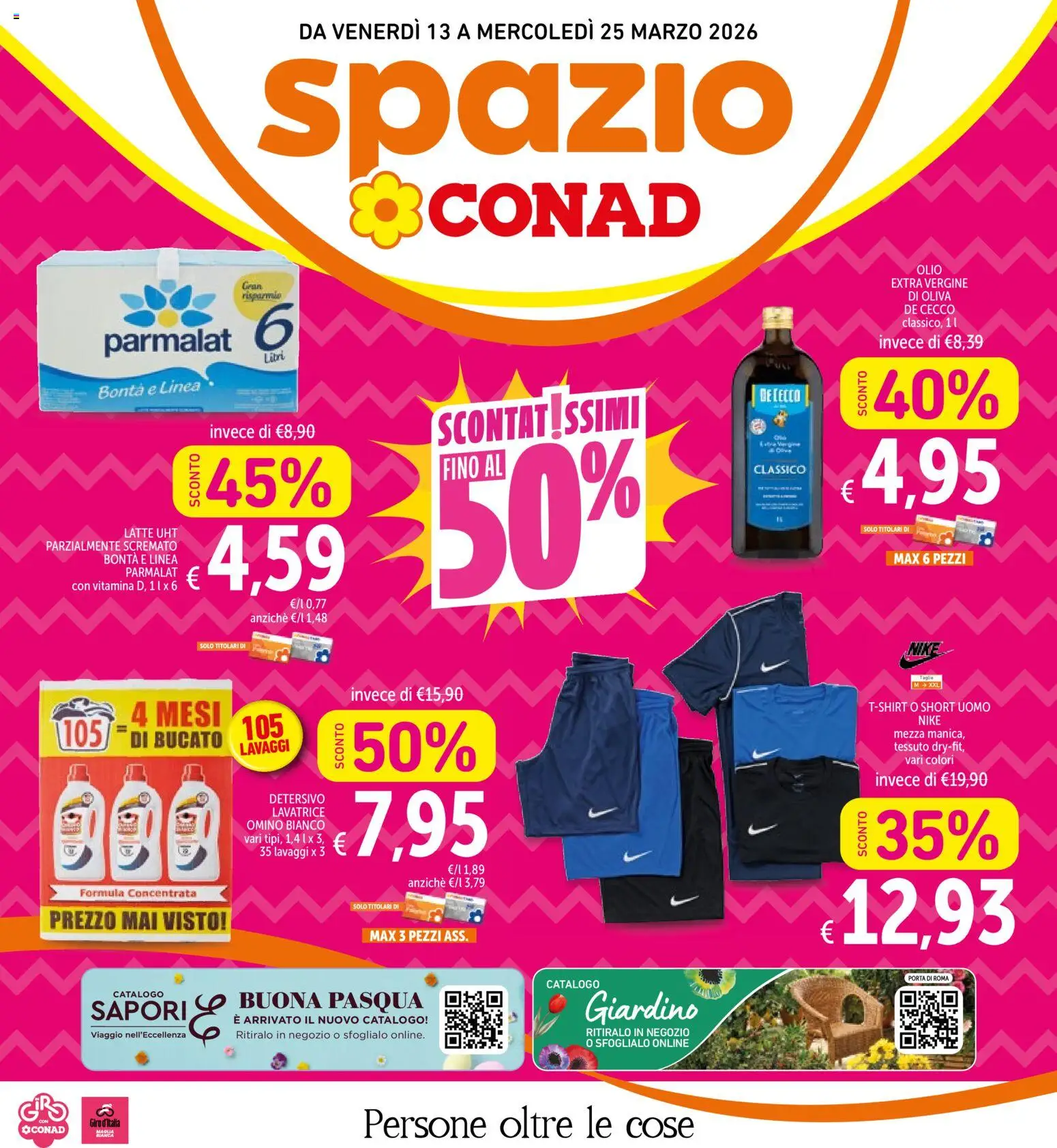 Volantino Spazio Conad del 13.03.2026 | Pagina: 1 | Prodotti: Latte, Olio, Lavatrice, Olio extra vergine