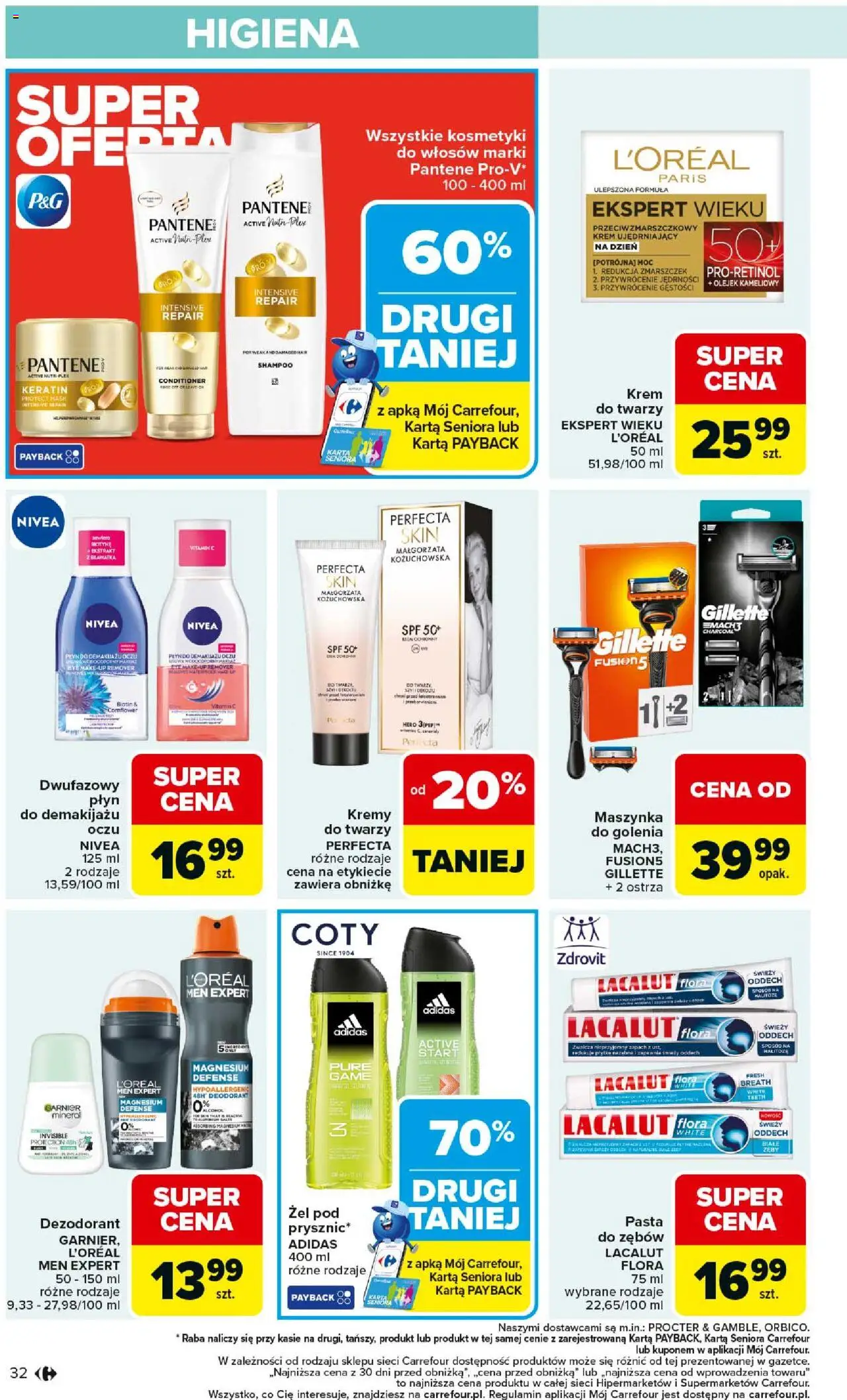 Carrefour Gazetka od 01.09.2025 | Strona: 34 | Produkty: Gillette, Płyn do demakijażu oczu, Krem, Lacalut