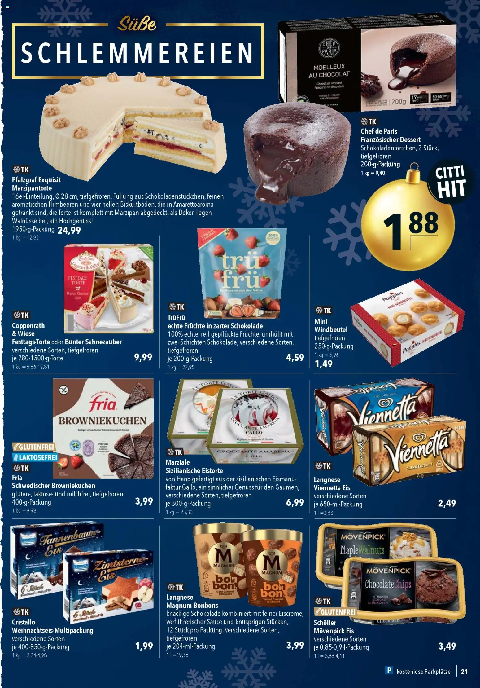 CITTI Markt Prospekt 	 – gültig ab 17.12.2025 | Seite: 21 | Produkte: Langnese, Walnüsse, Schokolade, Eis
