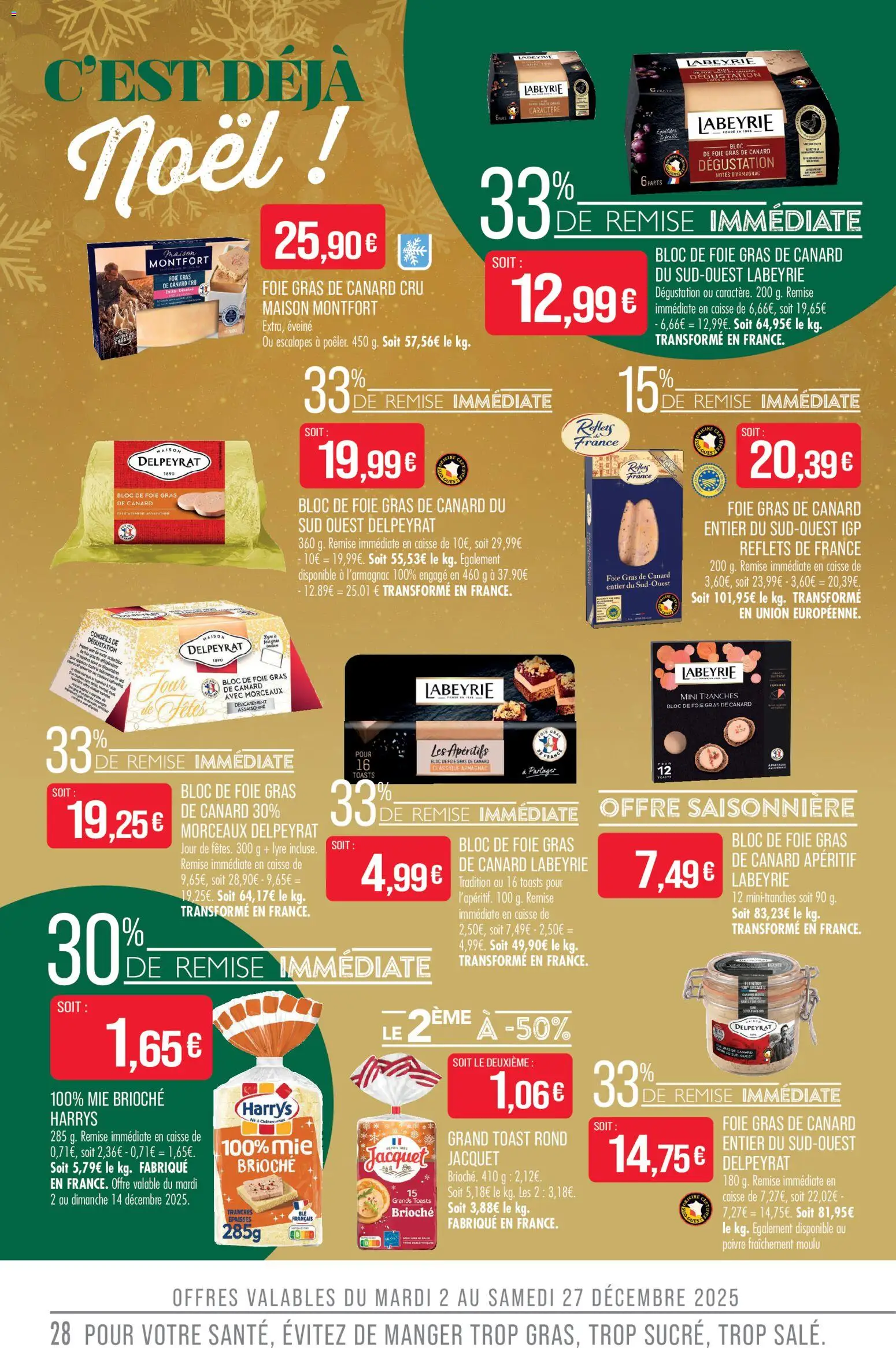 {H1} | Page: 28 | Produits: Gras de canard entier, Bloc de foie gras, Chaise, Thé