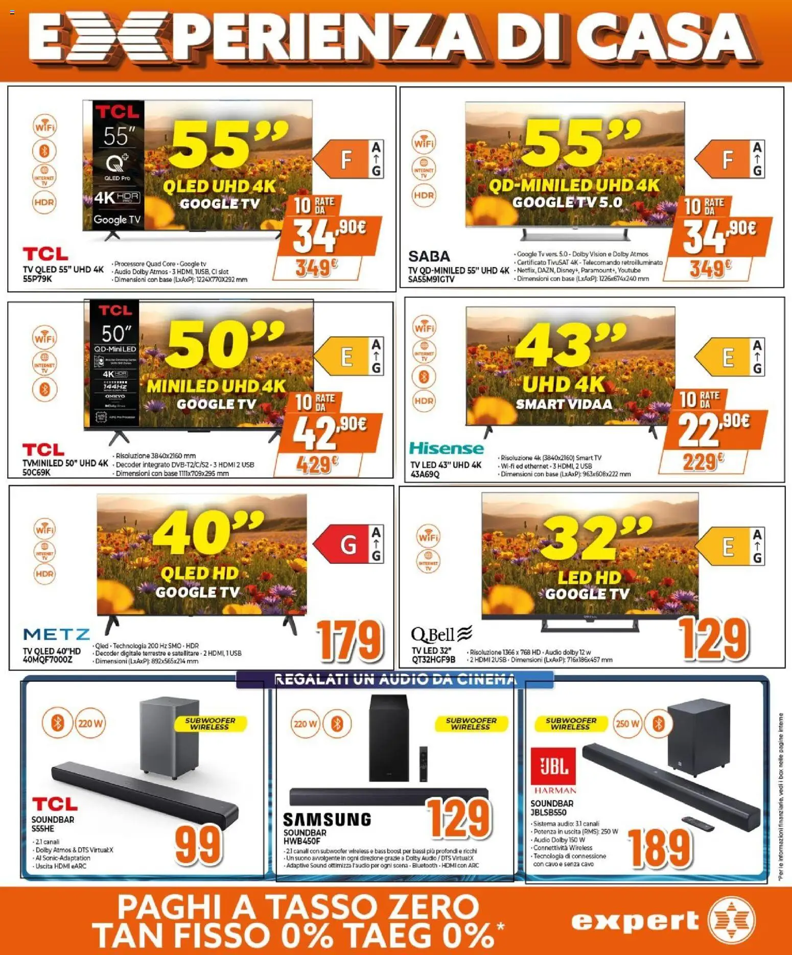 Volantino Expert del 09.04.2026 | Pagina: 16 | Prodotti: smart TV, Soundbar, USB, Samsung