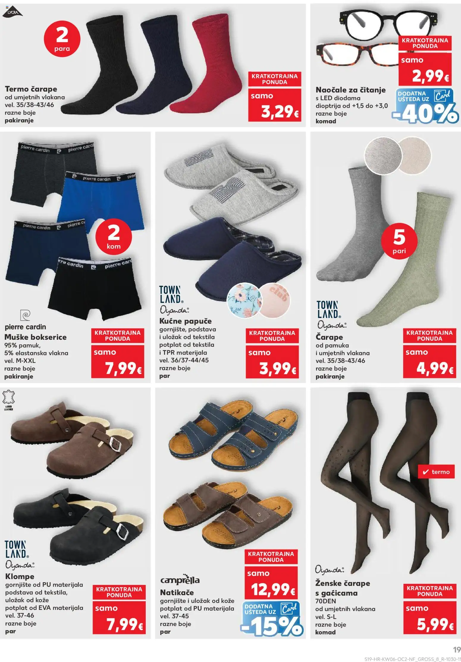 Kaufland katalog | vrijedi od 04.02.2026 | Stranica: 19 | Proizvodi: Natikače, Čarape, Bokserice, Papuče