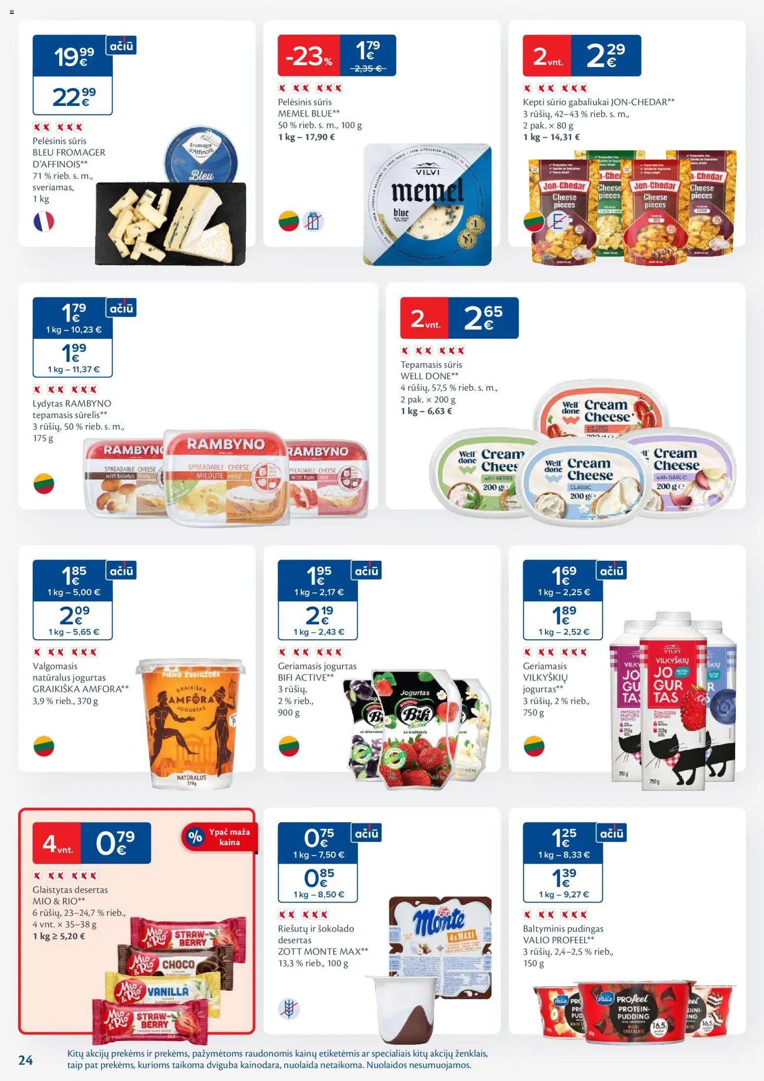 MAXIMA akcijos nuo 04.11.2025 | Puslapis: 24 | Prekių: Pelėsinis sūris, Sūrelis, Jogurtas, Sūris