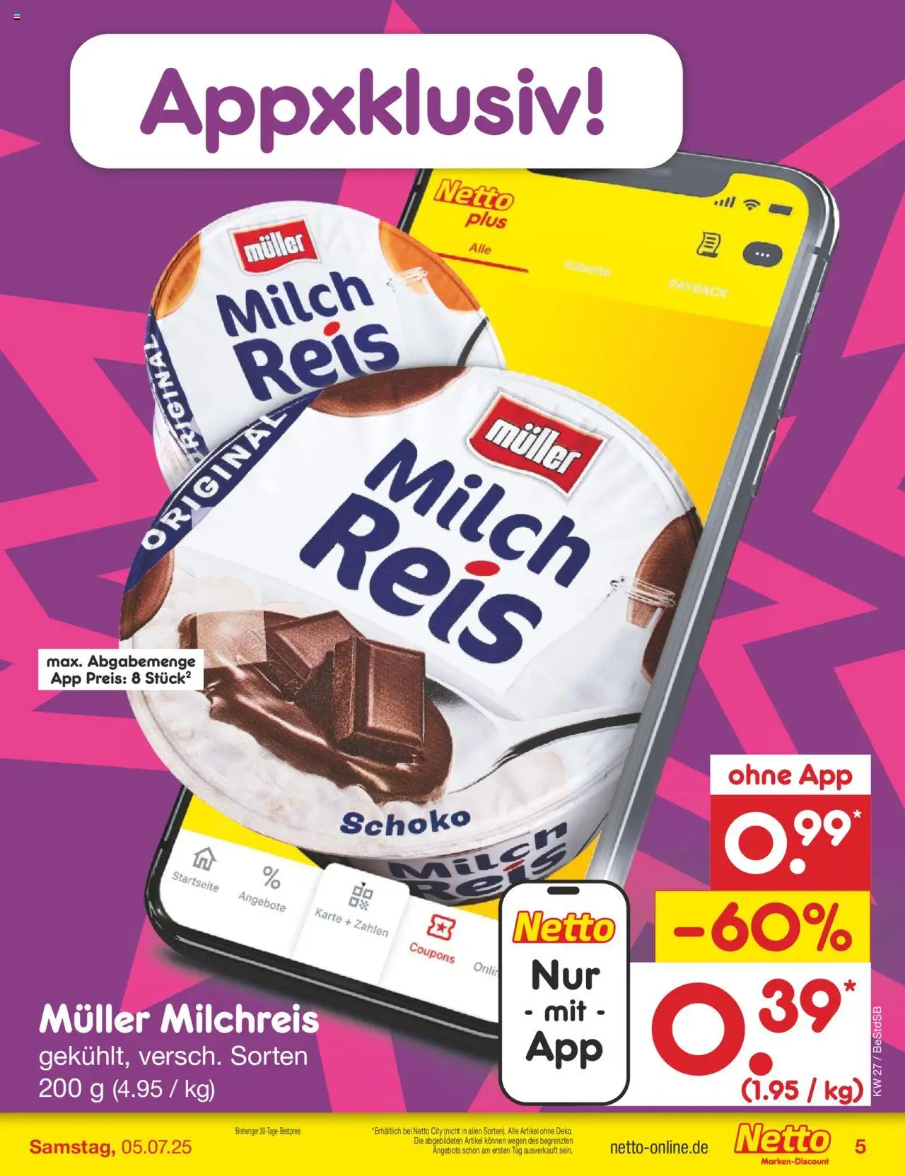 Netto Marken-Discount Prospekt 	 - gültig ab dem 30.06.2025 | Seite: 5 | Produkte: Milch, Reis