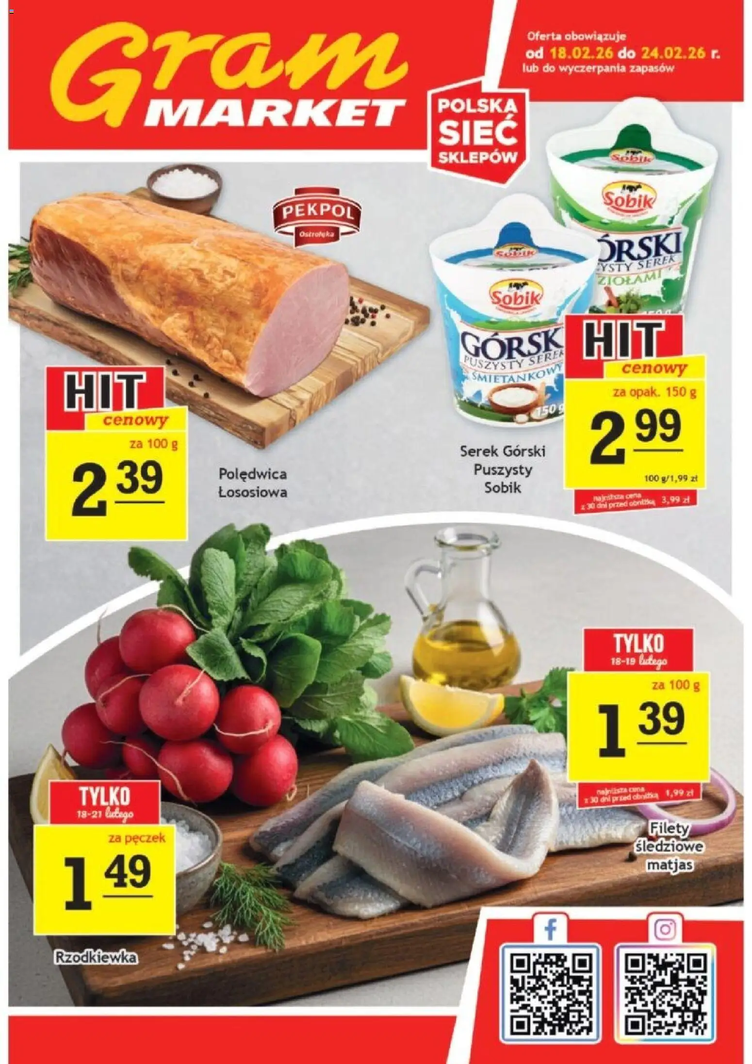 Gram Market Gazetka od 18.02.2026 | Strona: 1 | Produkty: Serek