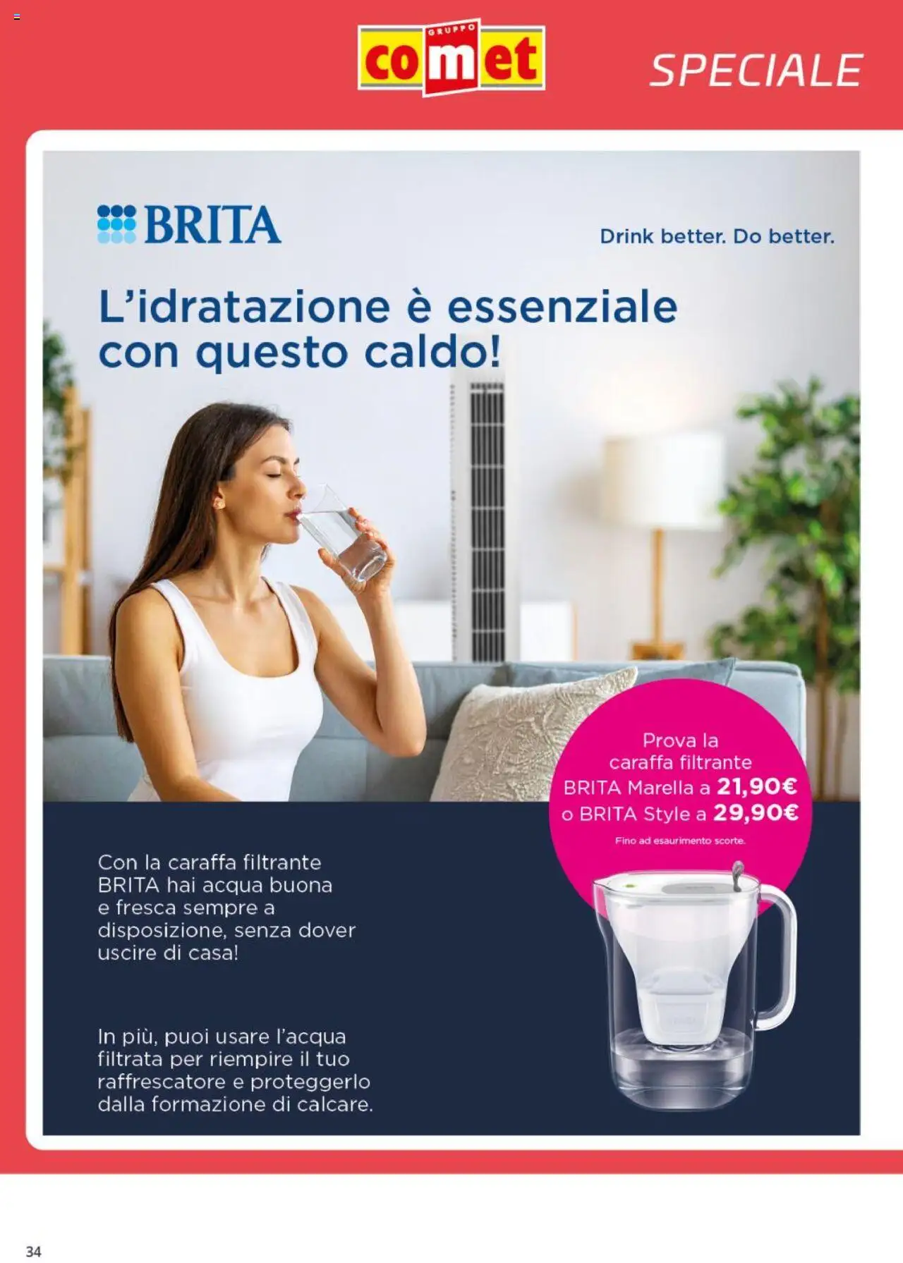 Volantino Comet del 05.08.2025 | Pagina: 34 | Prodotti: Caraffa, Acqua