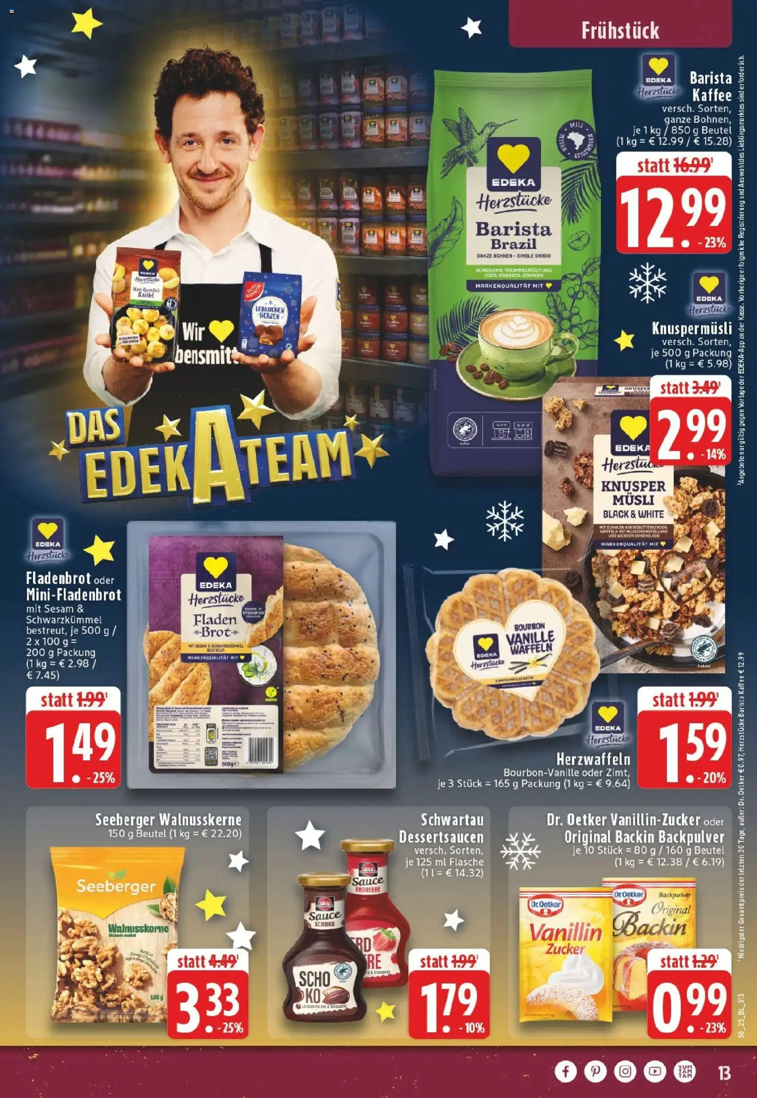 Edeka prospekt Bonn	 – gültig ab 07.12.2025 | Seite: 13 | Produkte: Musli, Kaffee, Waffeln, Brot