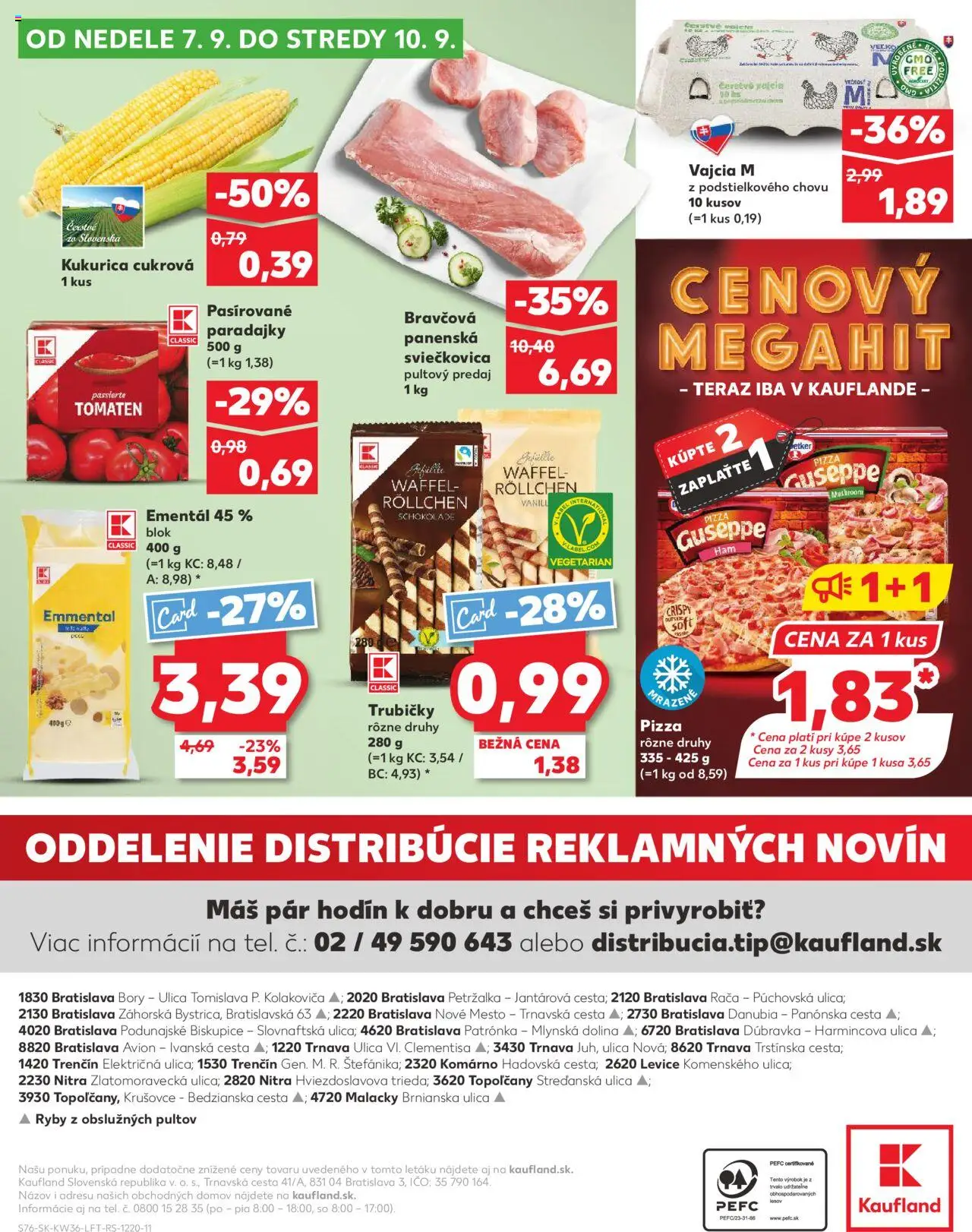 Nové Kaufland akcie – leták je platný od 04.09.2025 | Strana: 76 | Produkty: Vajcia, Pizza, Paradajky, Ryby