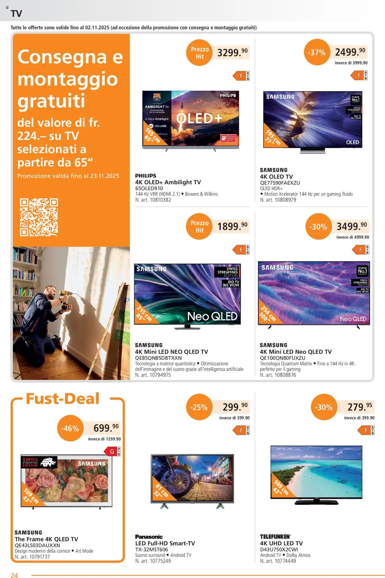 Fust Aktionen IT – gültig ab 20.10.2025 | Seite: 24 | Produkte: TV, Samsung, Philips, Panasonic