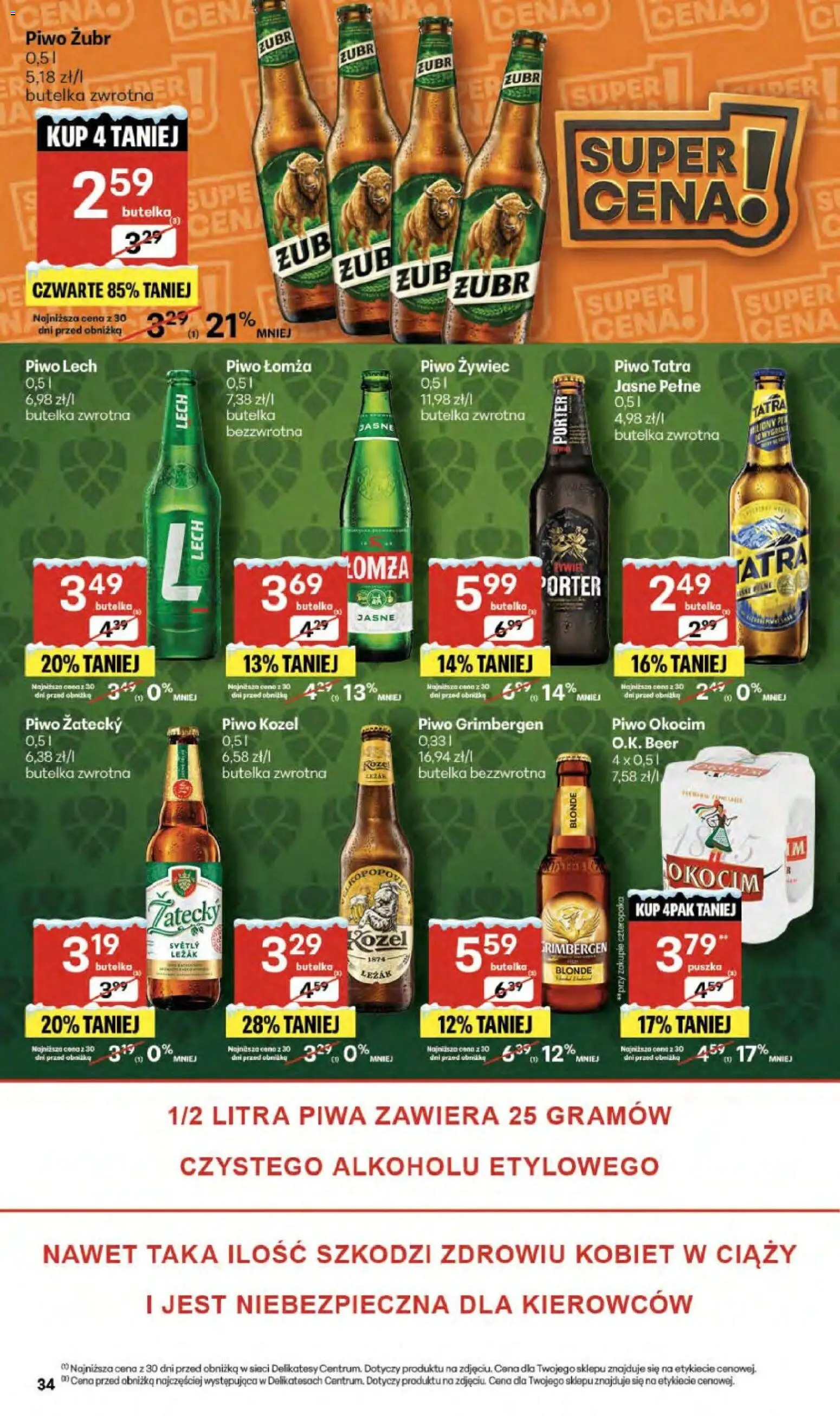 Delikatesy Centrum Gazetka - Sklepy Własne od 18.12.2025 | Strona: 34 | Produkty: Piwo grimbergen, Leżak, Piwo, Piwo kozel