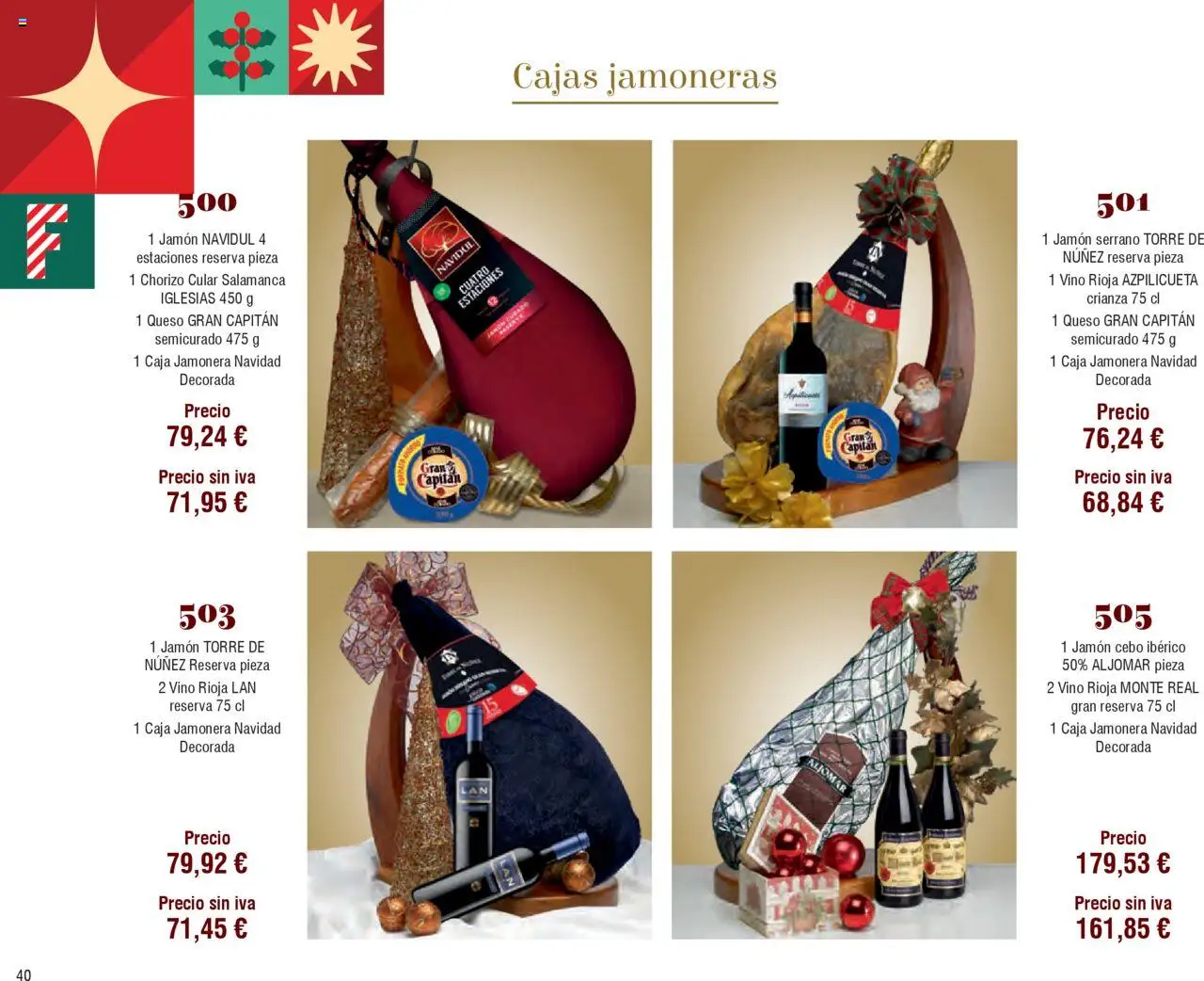 Froiz Catálogo Lotes y Cestas │ válido desde el 16.10.2025 | Página: 40 | Productos: Jamón serrano, Jamón, Vino, Caja