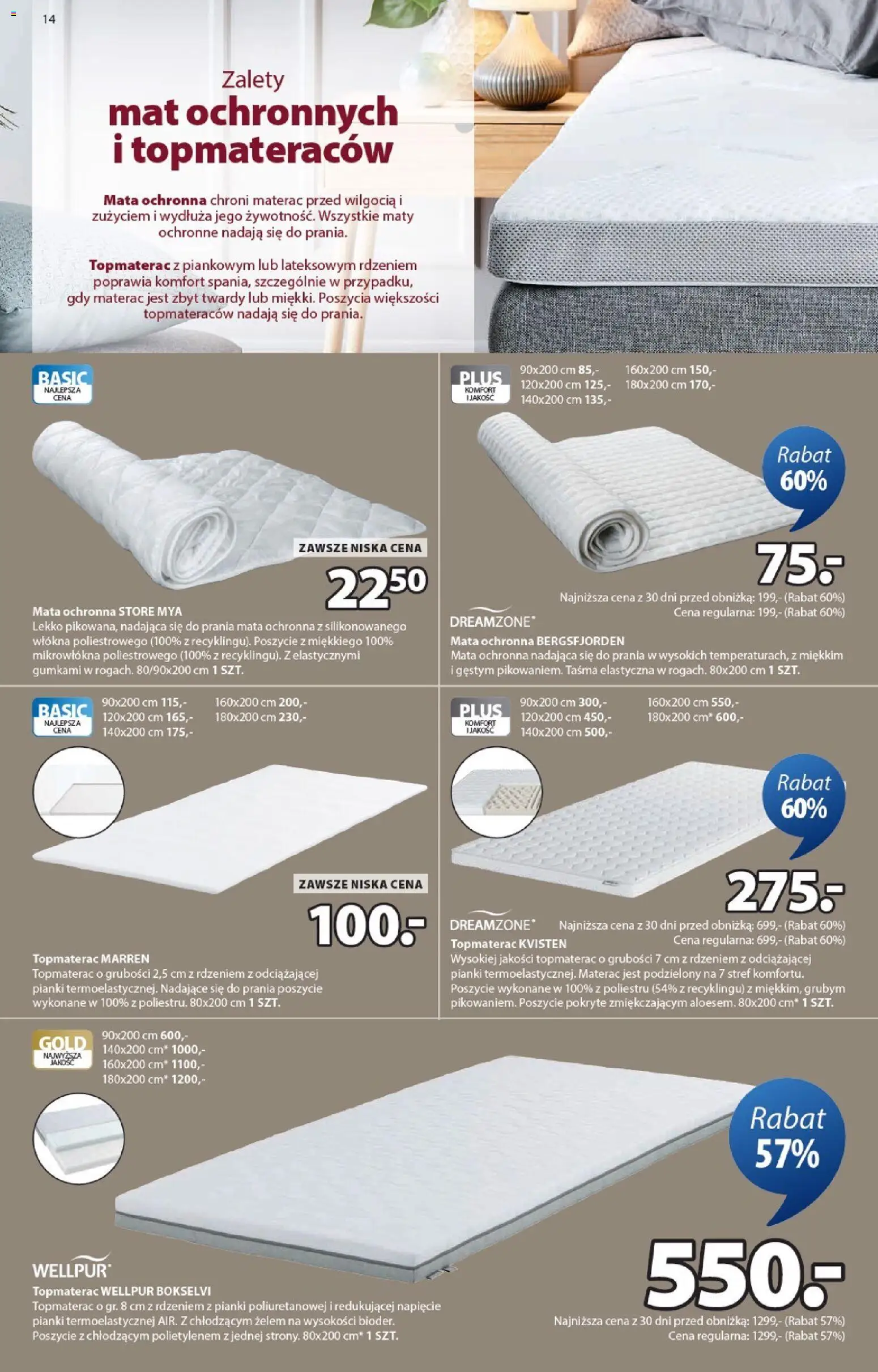 JYSK Gazetka od 10.12.2025 | Strona: 14 | Produkty: Materac, Pianki