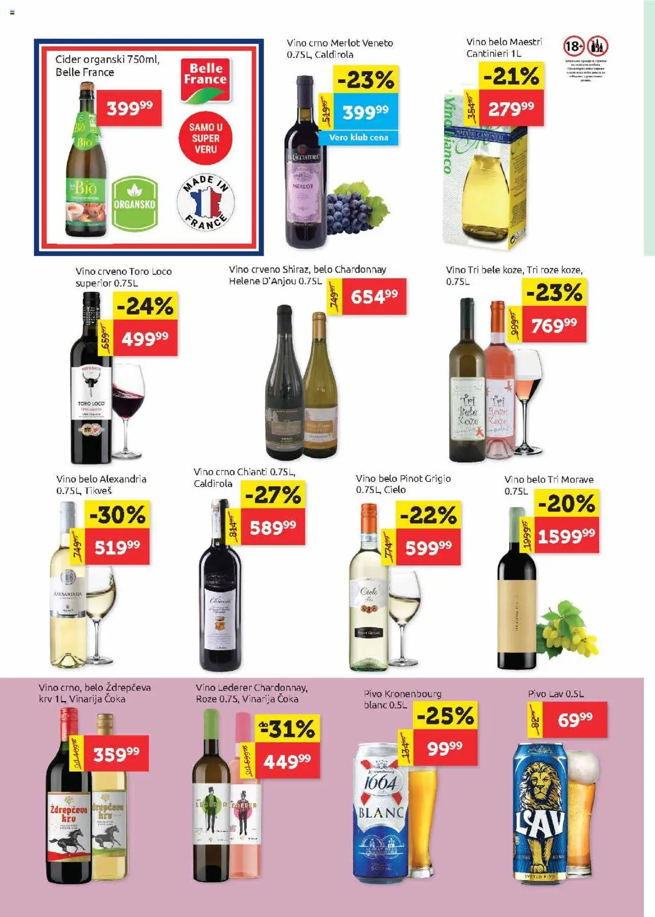 SuperVERO katalog - važi od 21.08.2025 | Strana: 18 | Proizvode: Chardonnay, Cider, Pinot grigio, Vino