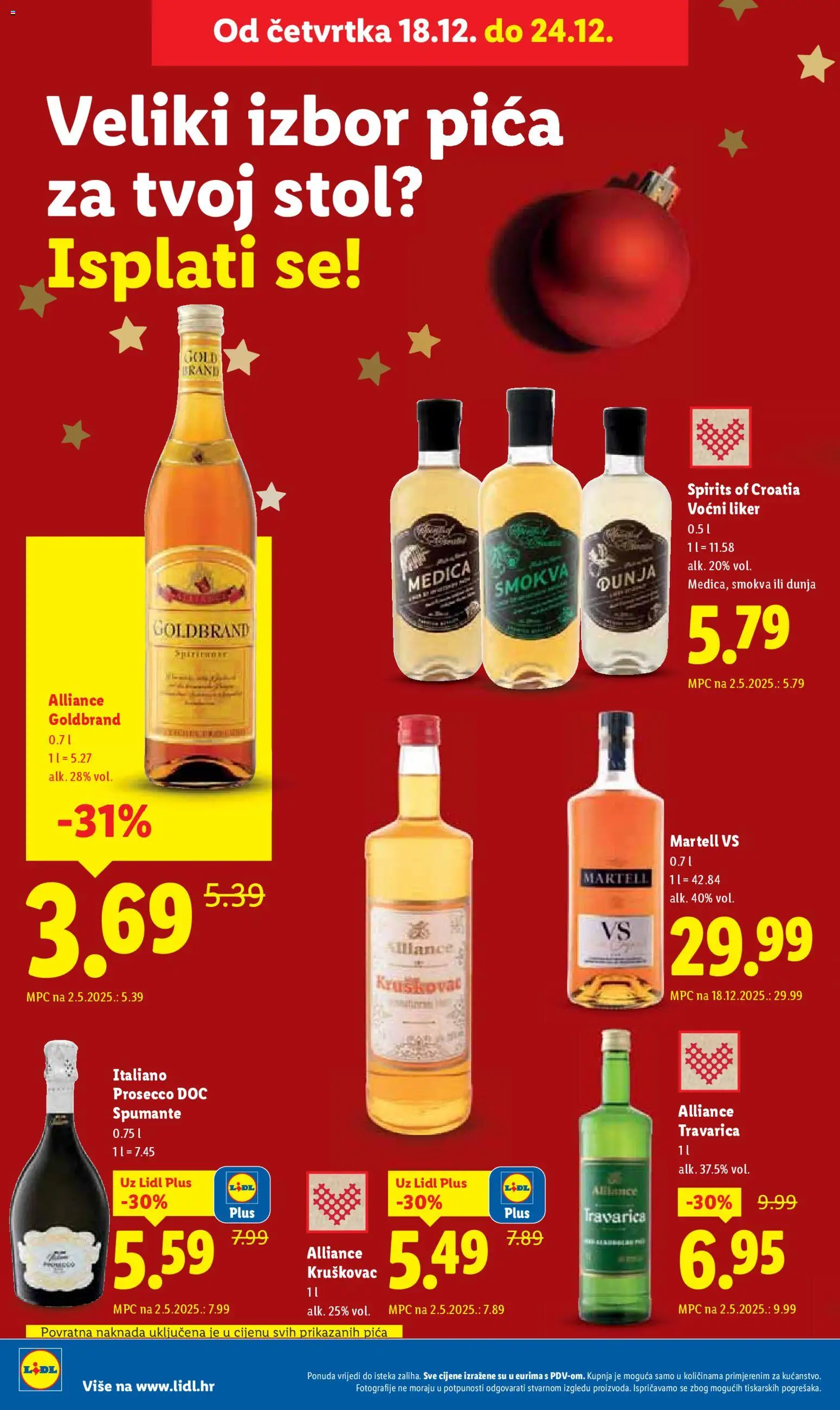 Lidl katalog | vrijedi od 18.12.2025 | Stranica: 12 | Proizvodi: Travarica, Stol, Prosecco, Pica