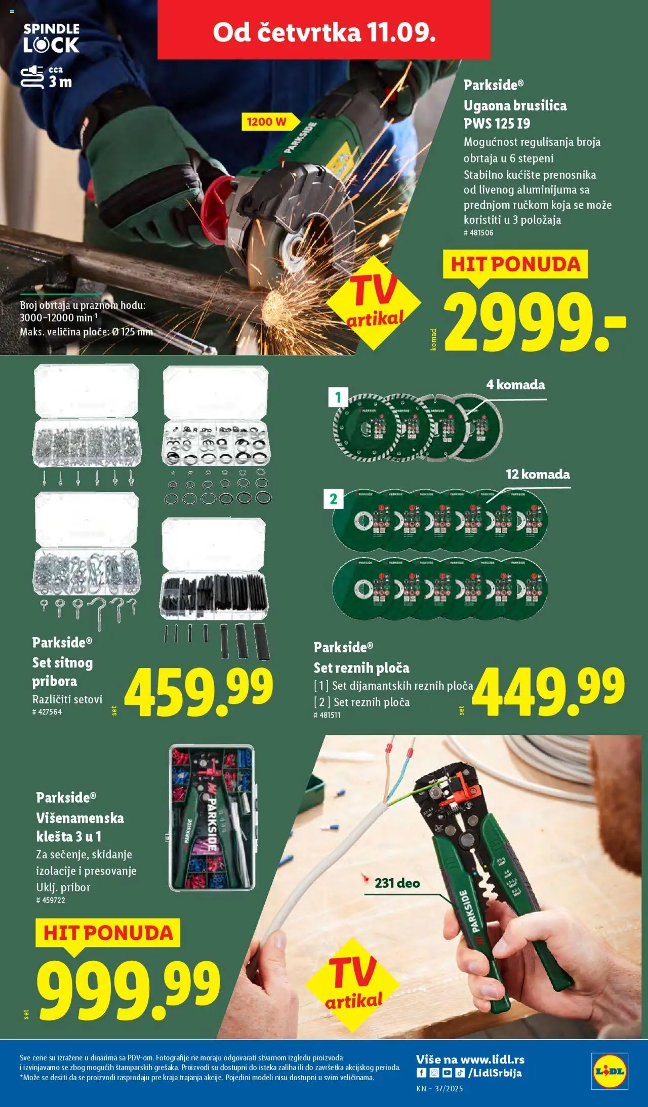 Lidl katalog - važi od 11.09.2025 | Strana: 29 | Proizvode: Parkside, Ugaona brusilica, Brusilica