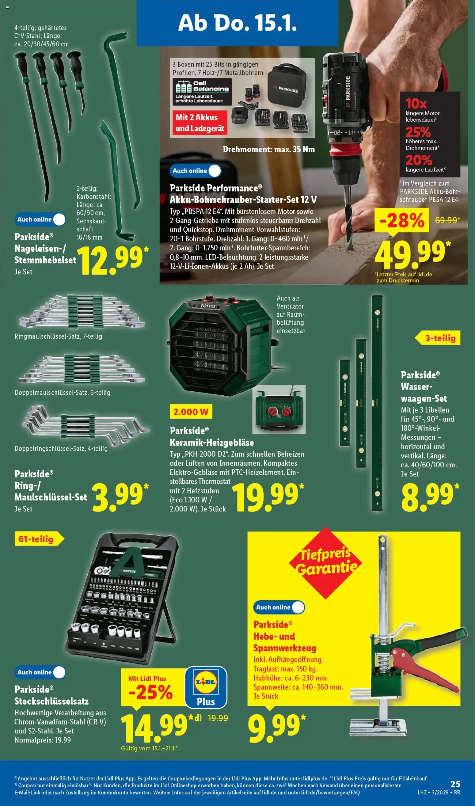 Lidl Prospekt Bestwig – gültig ab 12.01.2026 | Seite: 47 | Produkte: Ventilator, Wasser, Ladegerät