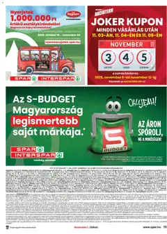 Spar Akciós újság - amely érvényes a következő dátumtól: 30.10.2025 | Oldal: 19 | Termékek: Szőlő, Kapu
