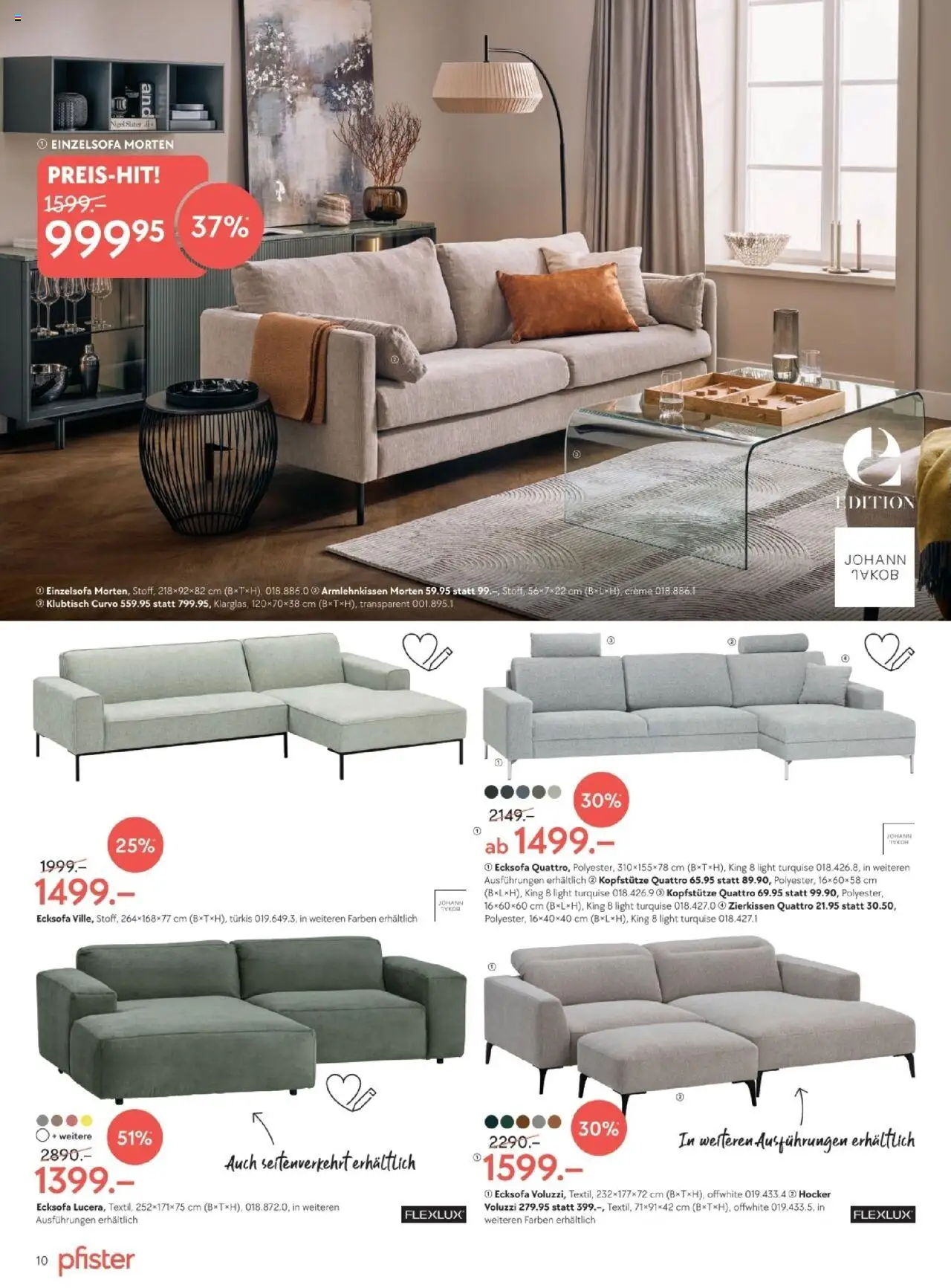 Pfister Aktionen – gültig ab 07.10.2025 | Seite: 10 | Produkte: Hocker, Ecksofa, Creme