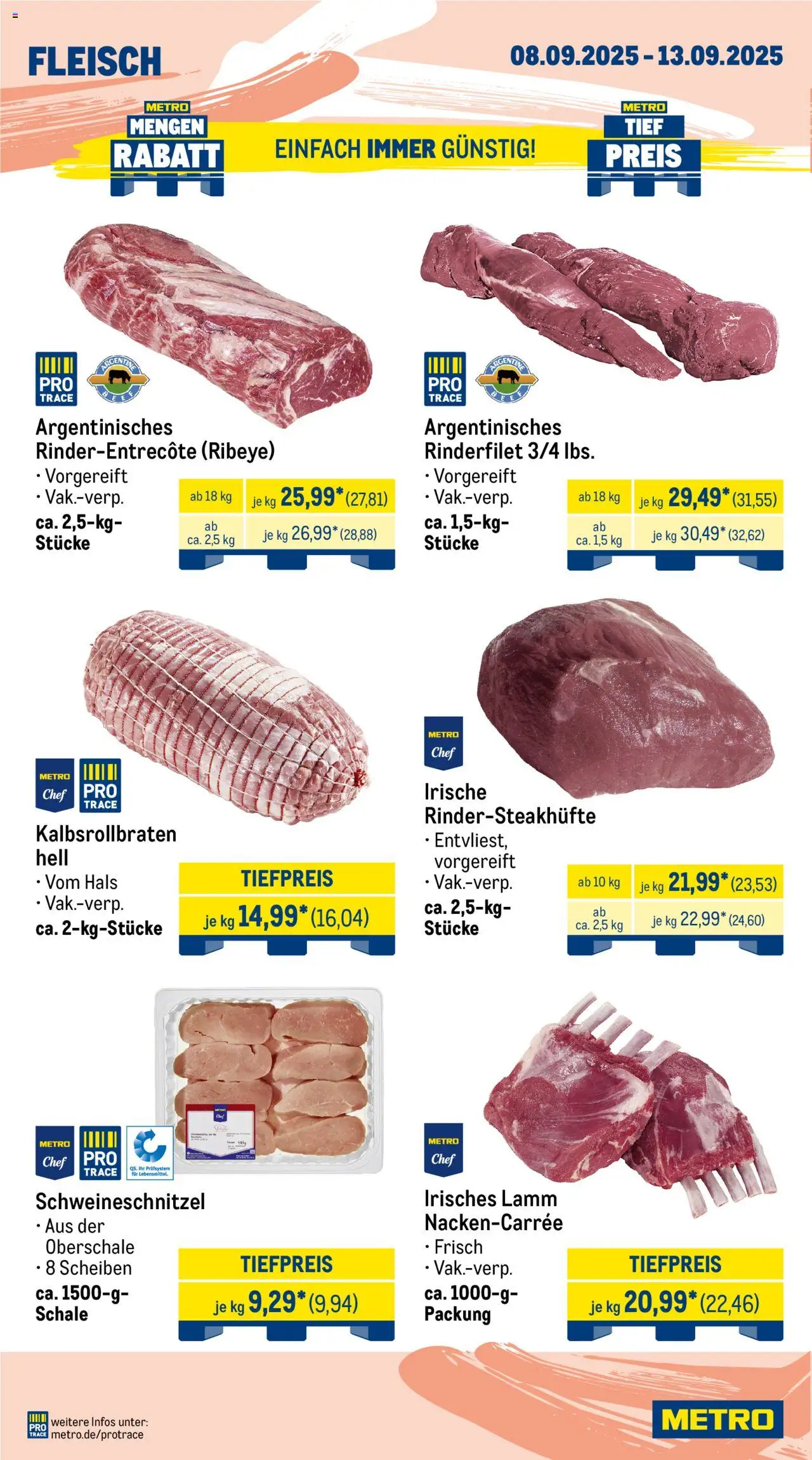 Metro Prospekt 	 – gültig ab 08.09.2025 | Seite: 2 | Produkte: Rinderfilet, Fleisch