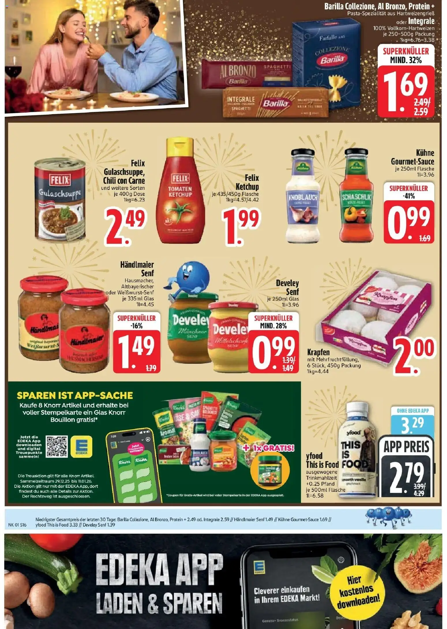 Edeka prospekt Vohburg	 – gültig ab 28.12.2025 | Seite: 18 | Produkte: Knorr, Donuts, Pasta, Ketchup