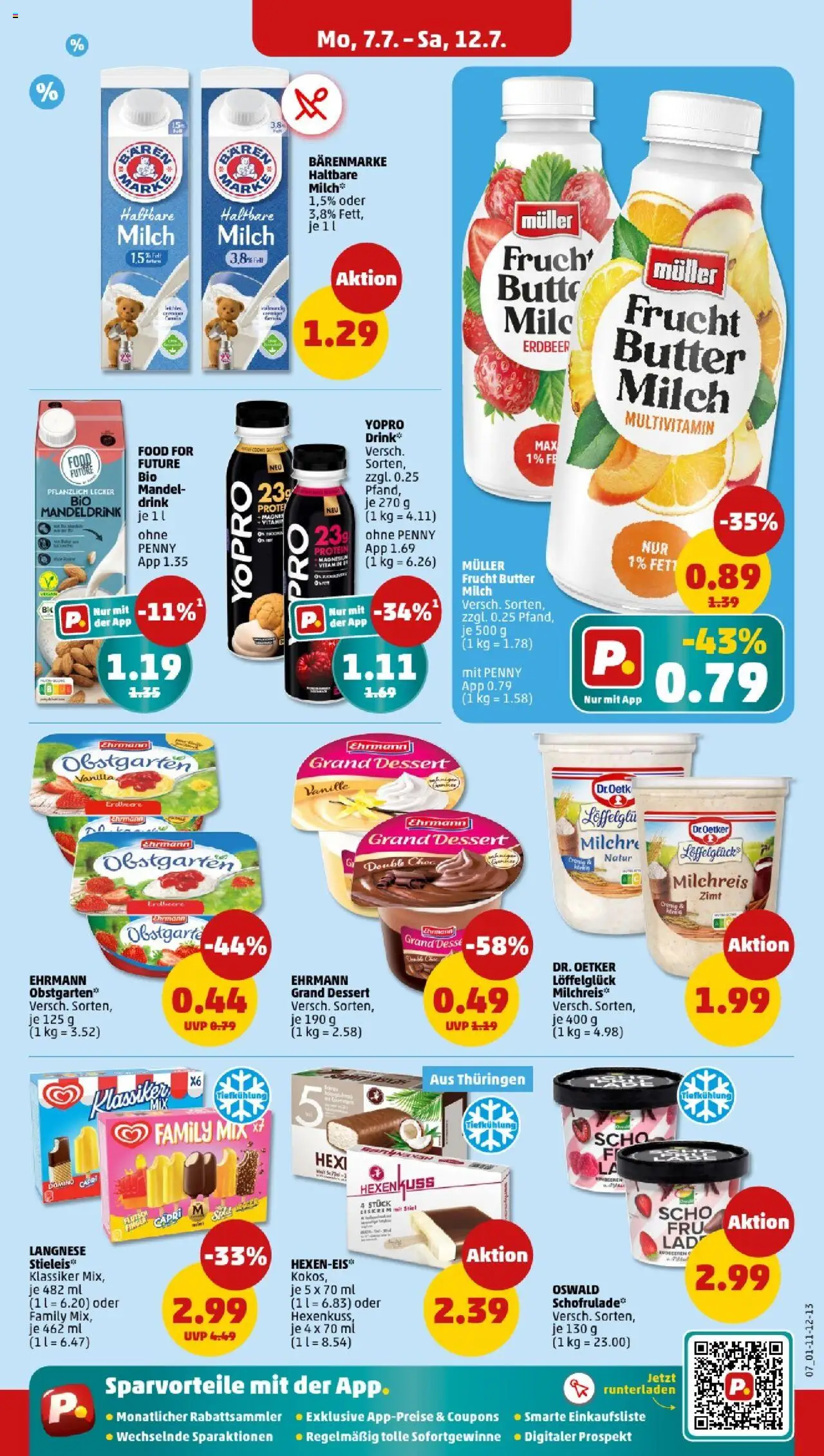 Penny - Sachsen-Anhalt - gültig ab dem 07.07.2025 | Seite: 7 | Produkte: Langnese, Butter, Ehrmann grand dessert, Pudding