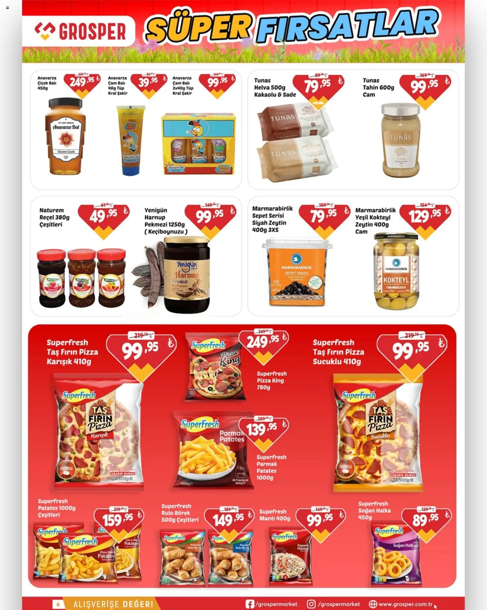 Grosper Katalog - 22.04.2026 tarihinden itibaren geçerlidir | Sayfa: 6 | Ürünler: Sepet, Pizza, Elma, Fırın