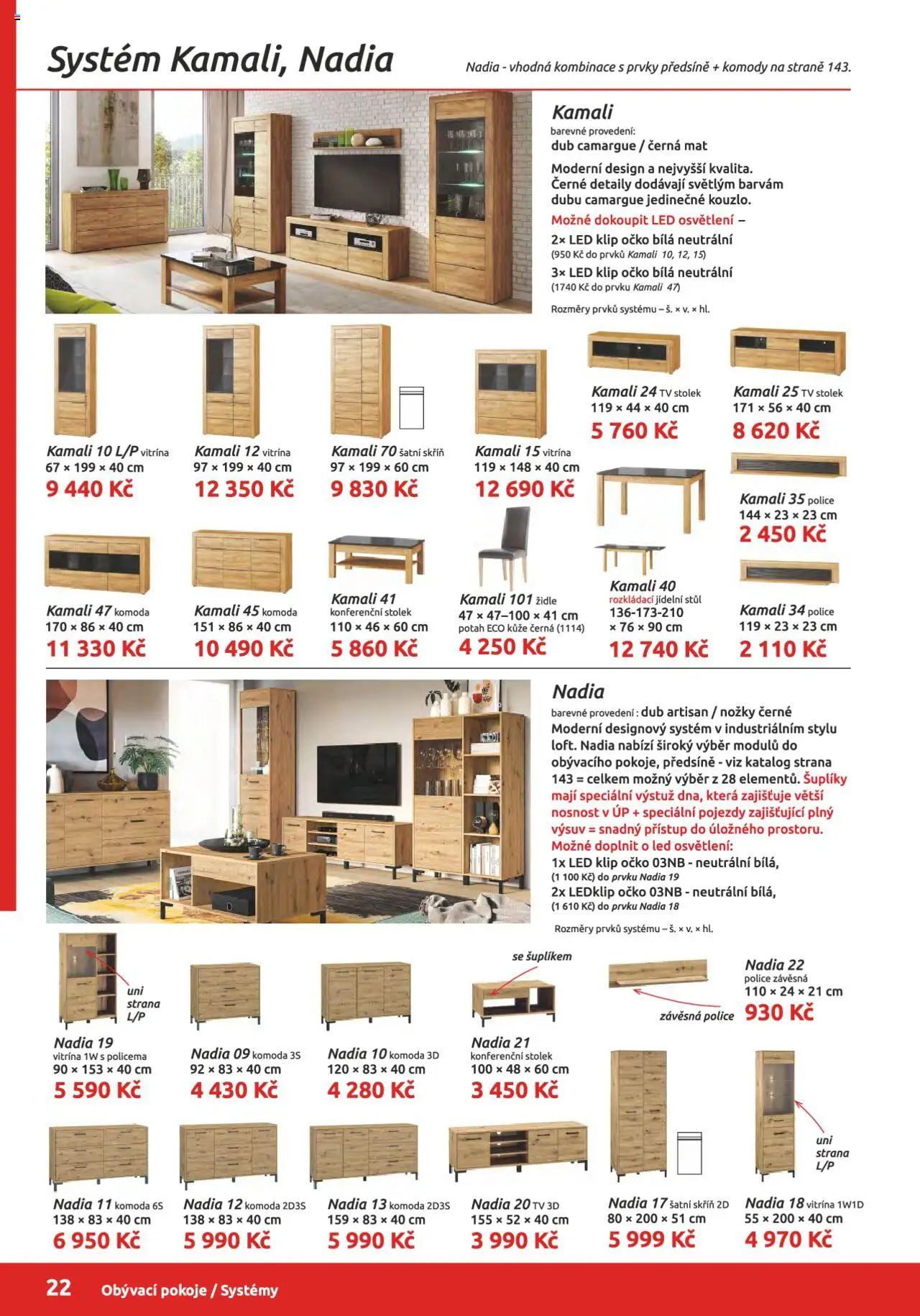 ORFA nábytek katalog 2024-2025 od 15.08.2024 | Strana: 22 | Produkty: Tv, Komoda, Stůl, Police