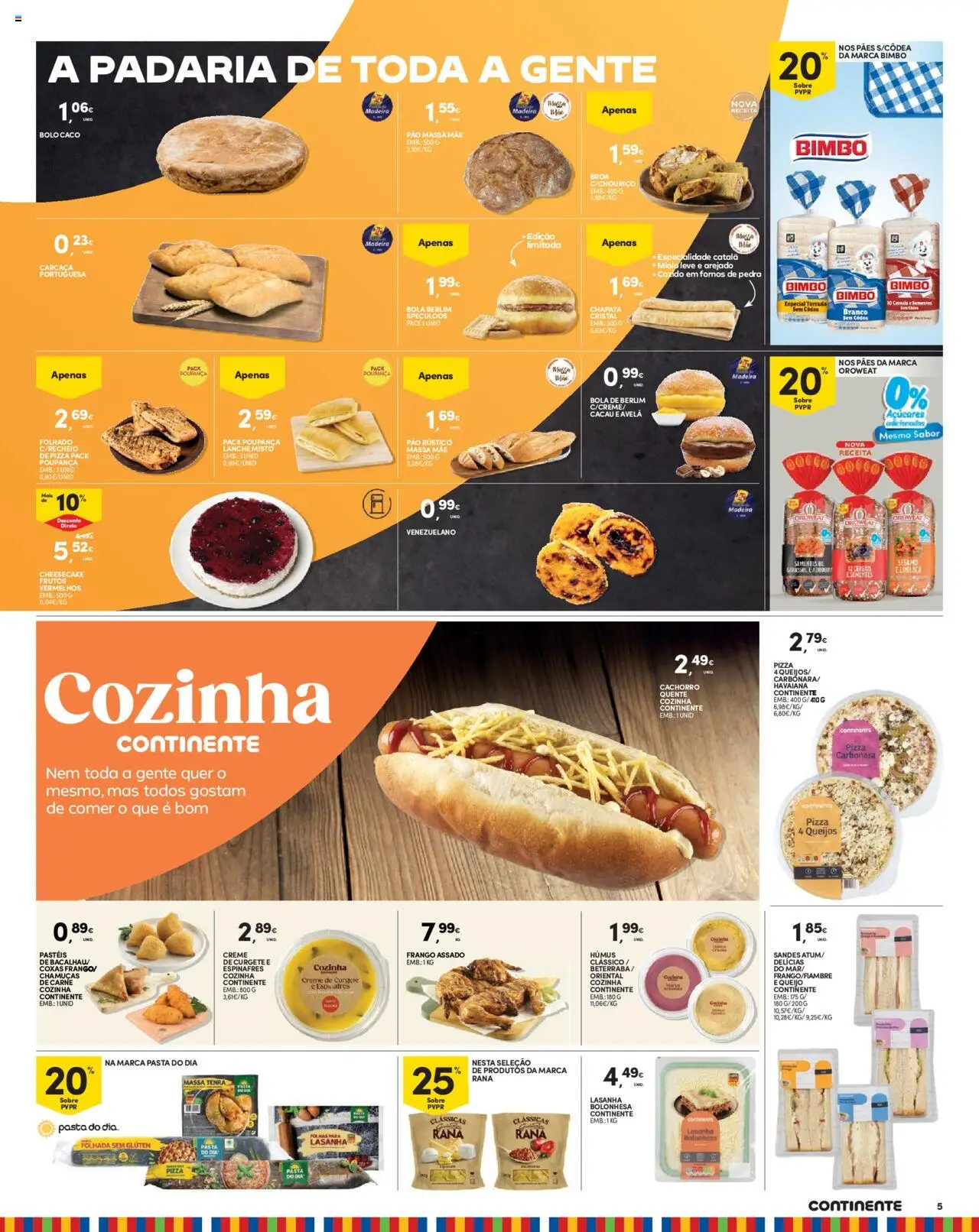 Continente - Madeira │ válido de 05.08.2025 | Página: 5 | Produtos: Frango, Curgete, Queijo, Pizza