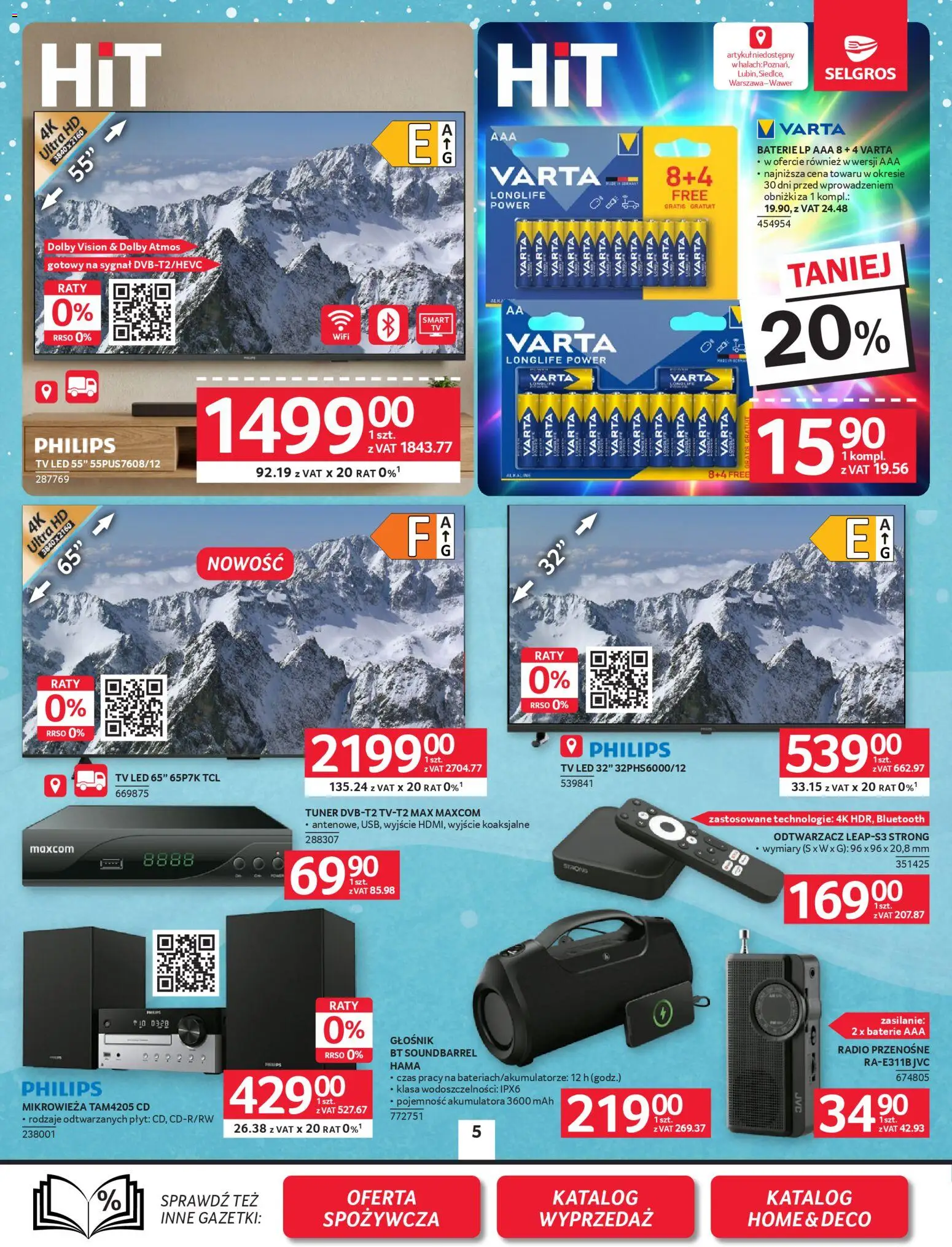 Selgros cash&carry Gazetka - Oferta przemysłowa od 08.01.2026 | Strona: 7 | Produkty: Radio, Głośnik, Baterie