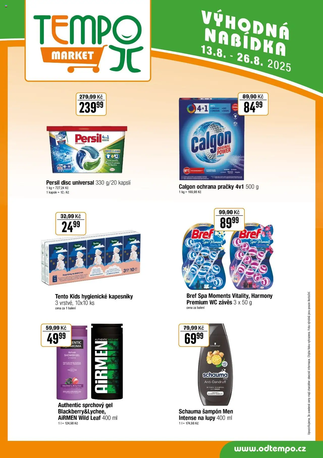 Tempo leták od 13.08.2025 | Strana: 10 | Produkty: Sprchový gel, Závěs, Wc, Persil