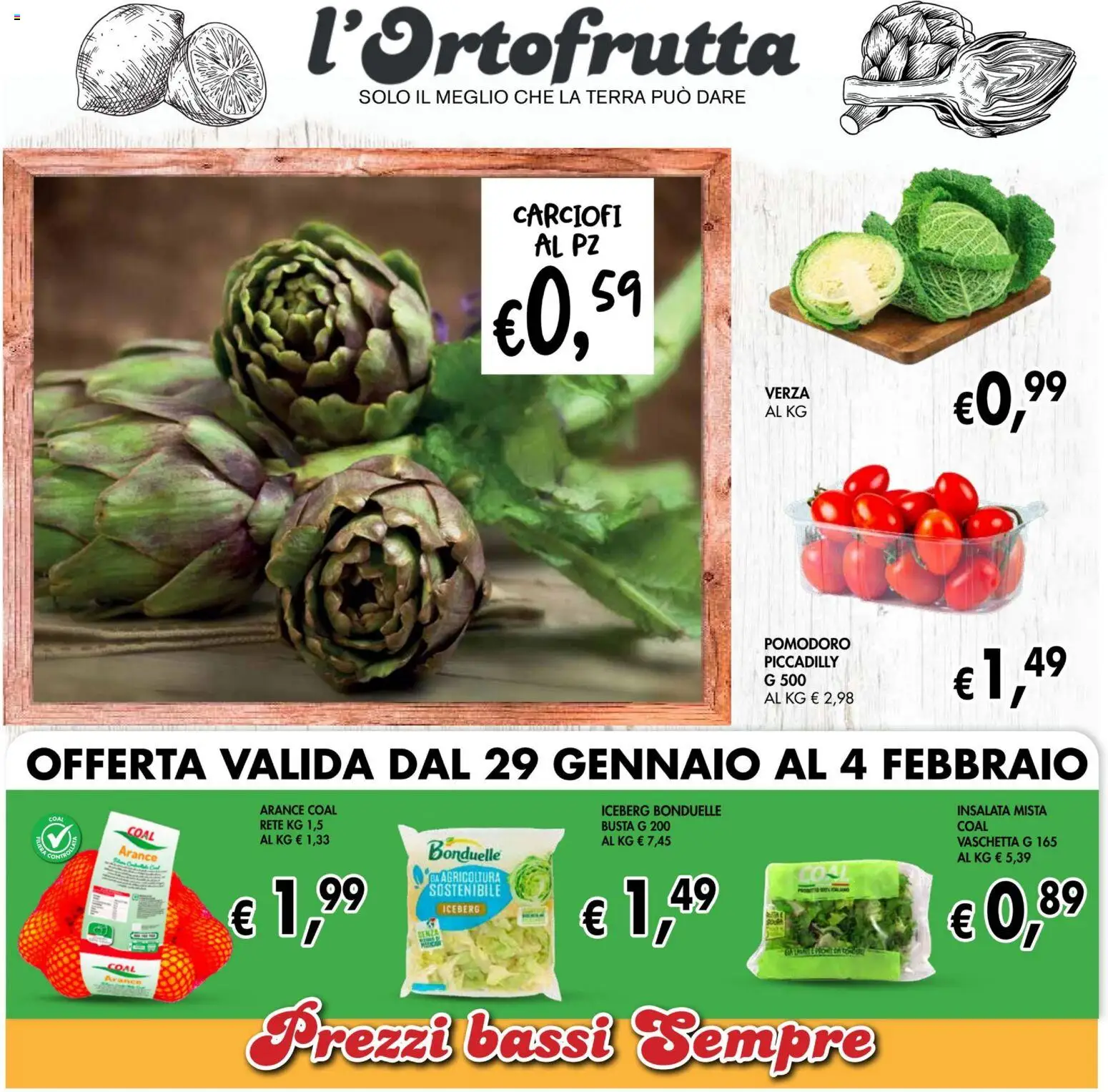 Volantino Coal del 22.01.2026 | Pagina: 5 | Prodotti: Insalata, Pomodoro, Carciofi, Terra