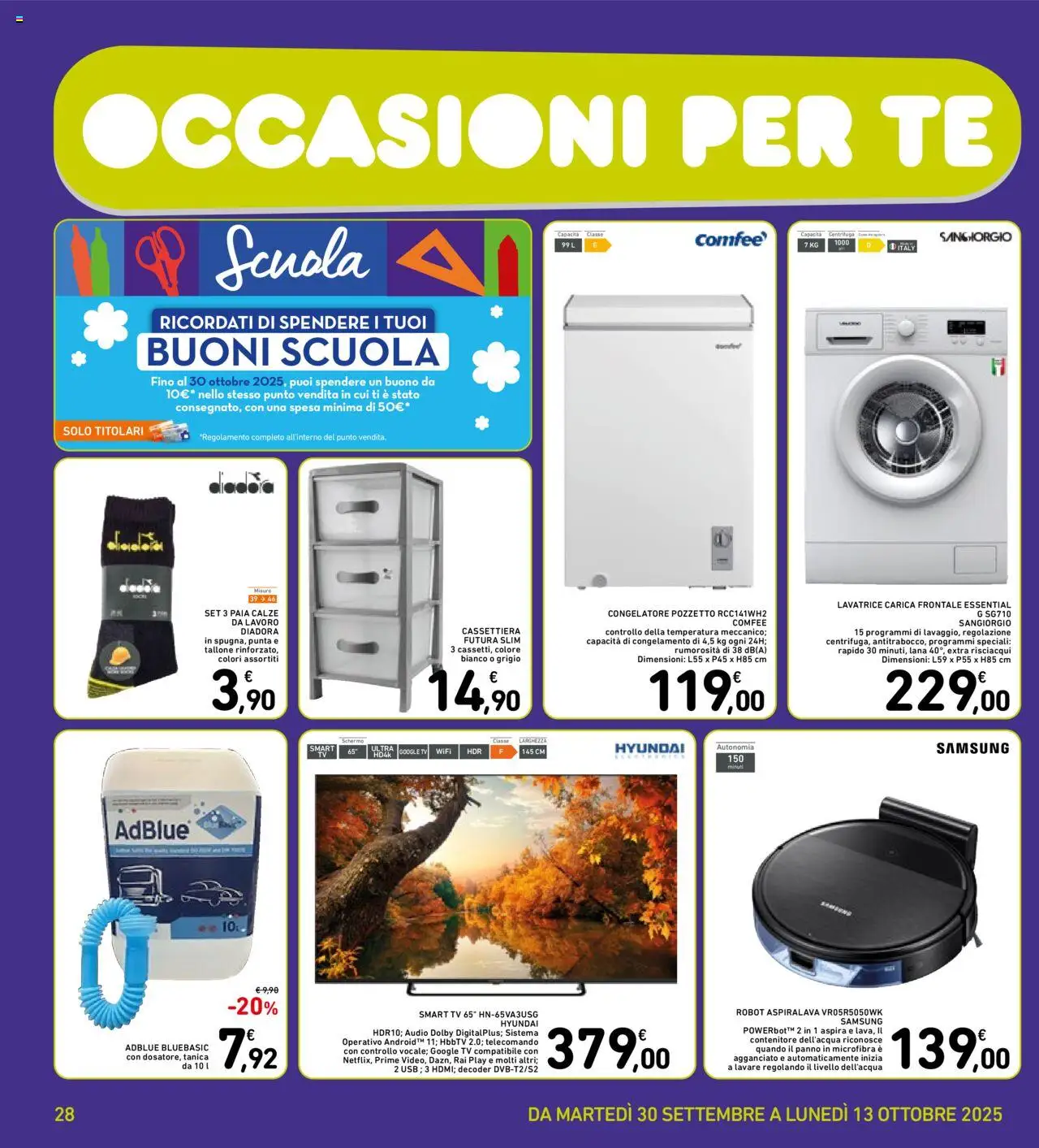 Volantino Spazio Conad del 30.09.2025 | Pagina: 28 | Prodotti: Decoder, TV, Audio, Contenitore
