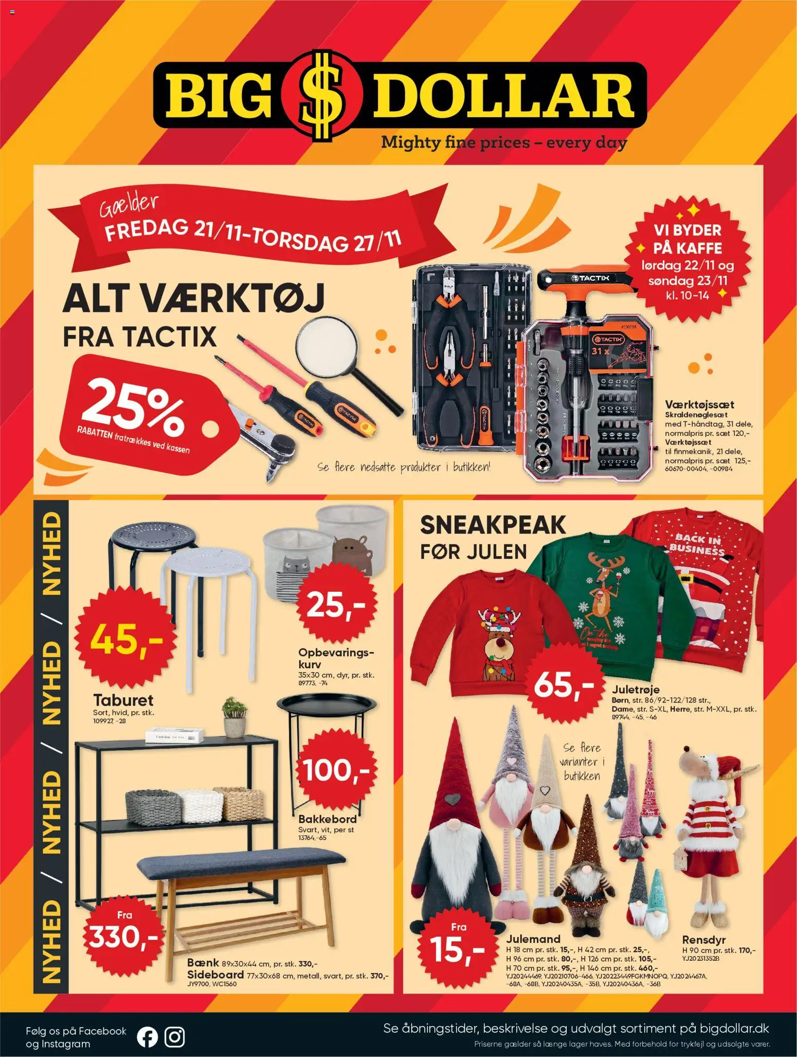 Bigdollar tilbudsavis – gyldig fra 14.11.2025 | Side: 8 | Produkter: Kaffe, Kurv, Bænk