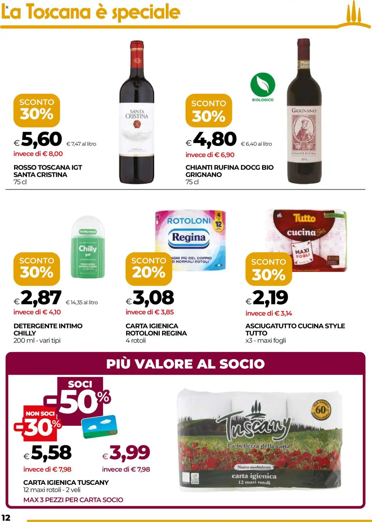 Volantino COOP del 22.05.2025 | Pagina: 12 | Prodotti: Carta igienica, Detergente intimo, Detergente, Intimo