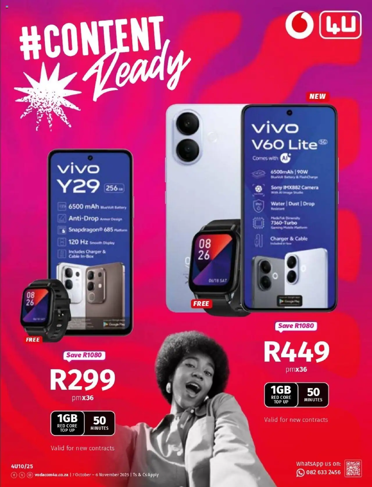 New Vodacom catalogue – valid from 07.10.2025 | Page: 1 | Products: Camera, Cable, Battery, Water