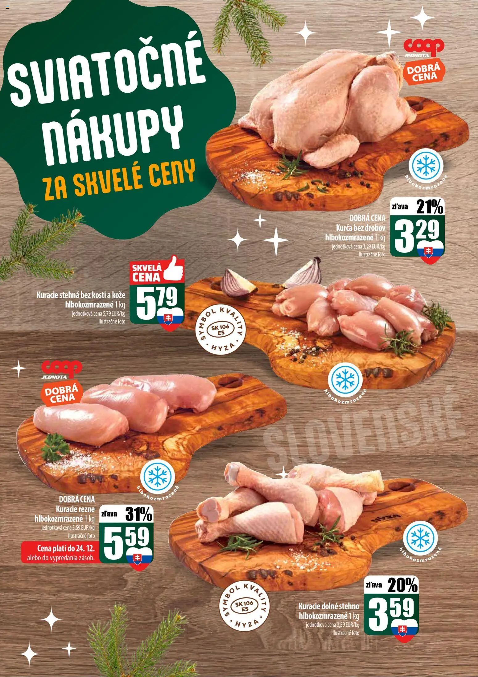 Nové COOP Jednota akcie – leták je platný od 22.12.2025 | Strana: 8 | Produkty: Kuracie rezne, Kuracie stehná, Kurča