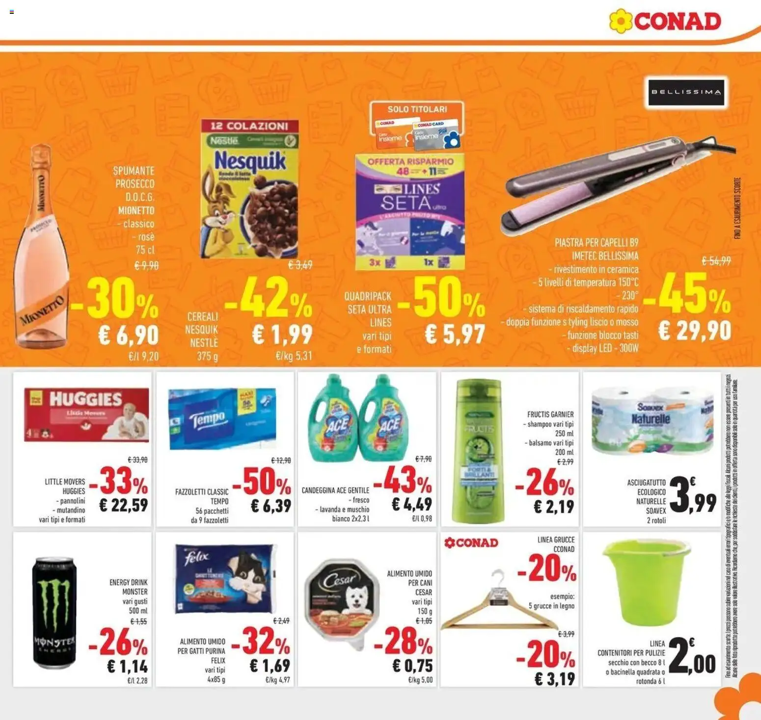 Volantino Conad del 25.02.2026 | Pagina: 21 | Prodotti: Shampoo, Candeggina, Piastra per capelli, Grucce