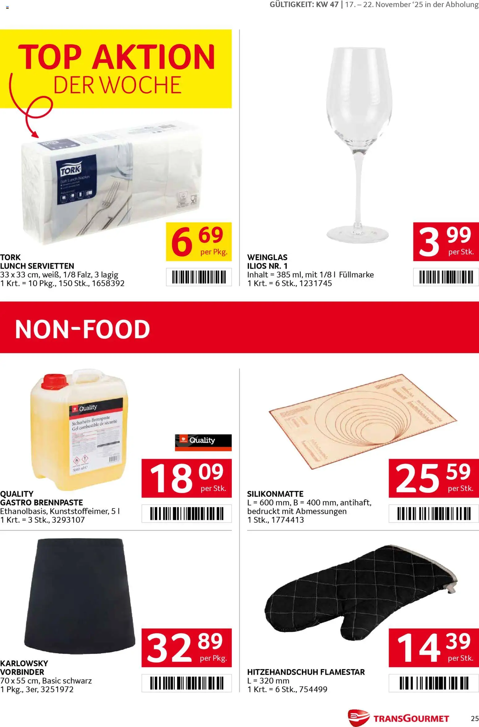 Transgourmet Flugblatt gültig ab 17.11.2025 | Seite: 25