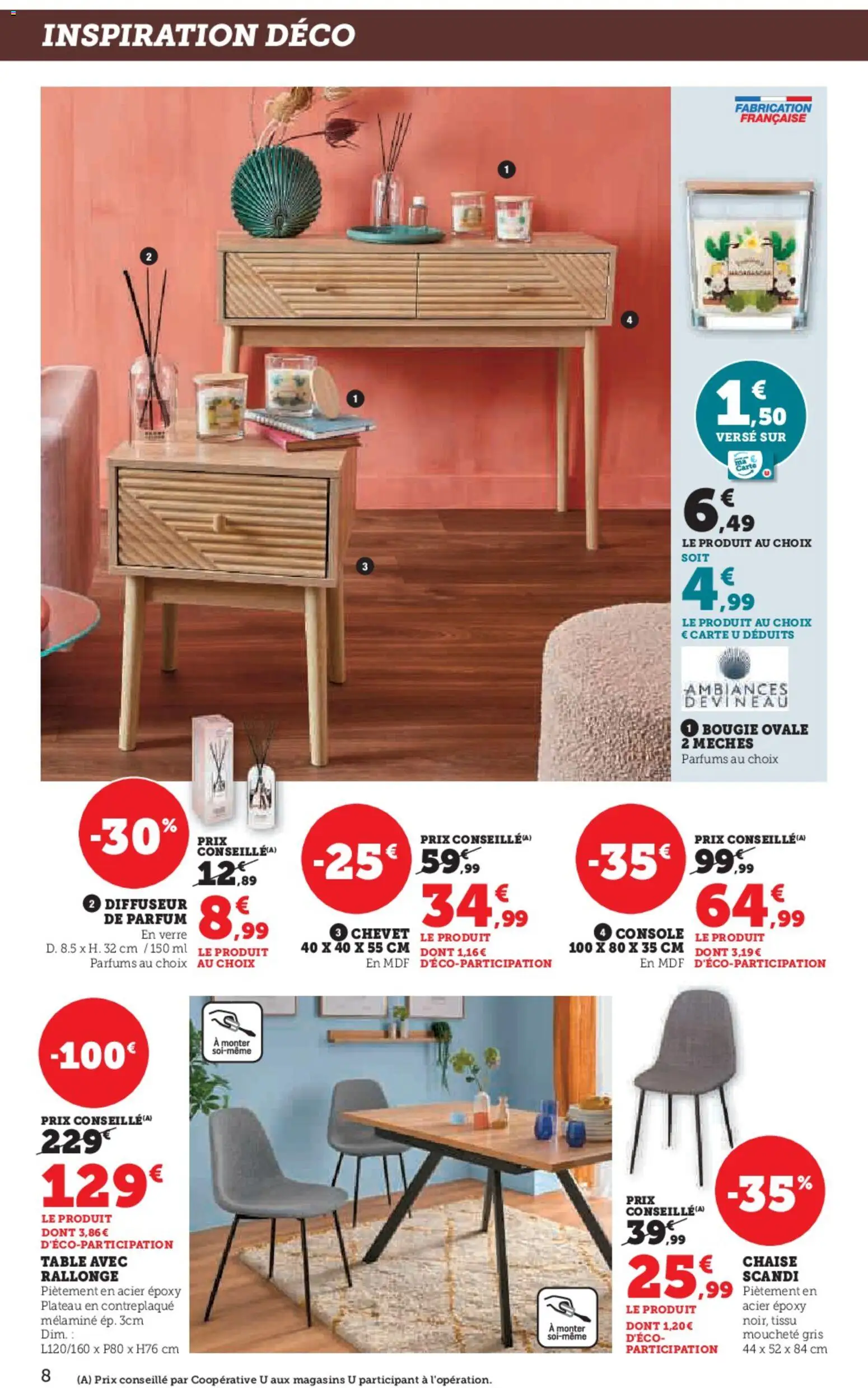 {H1} | Page: 8 | Produits: Plateau, Parfum, Diffuseur, Chaise