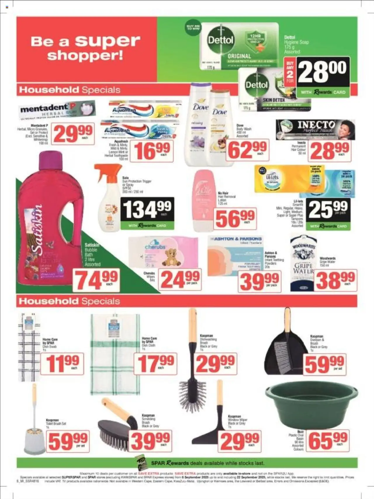 New KWIKSPAR catalogue – valid from 08.09.2025 | Page: 10 | Products: Brush, Soup, Water, Body wash