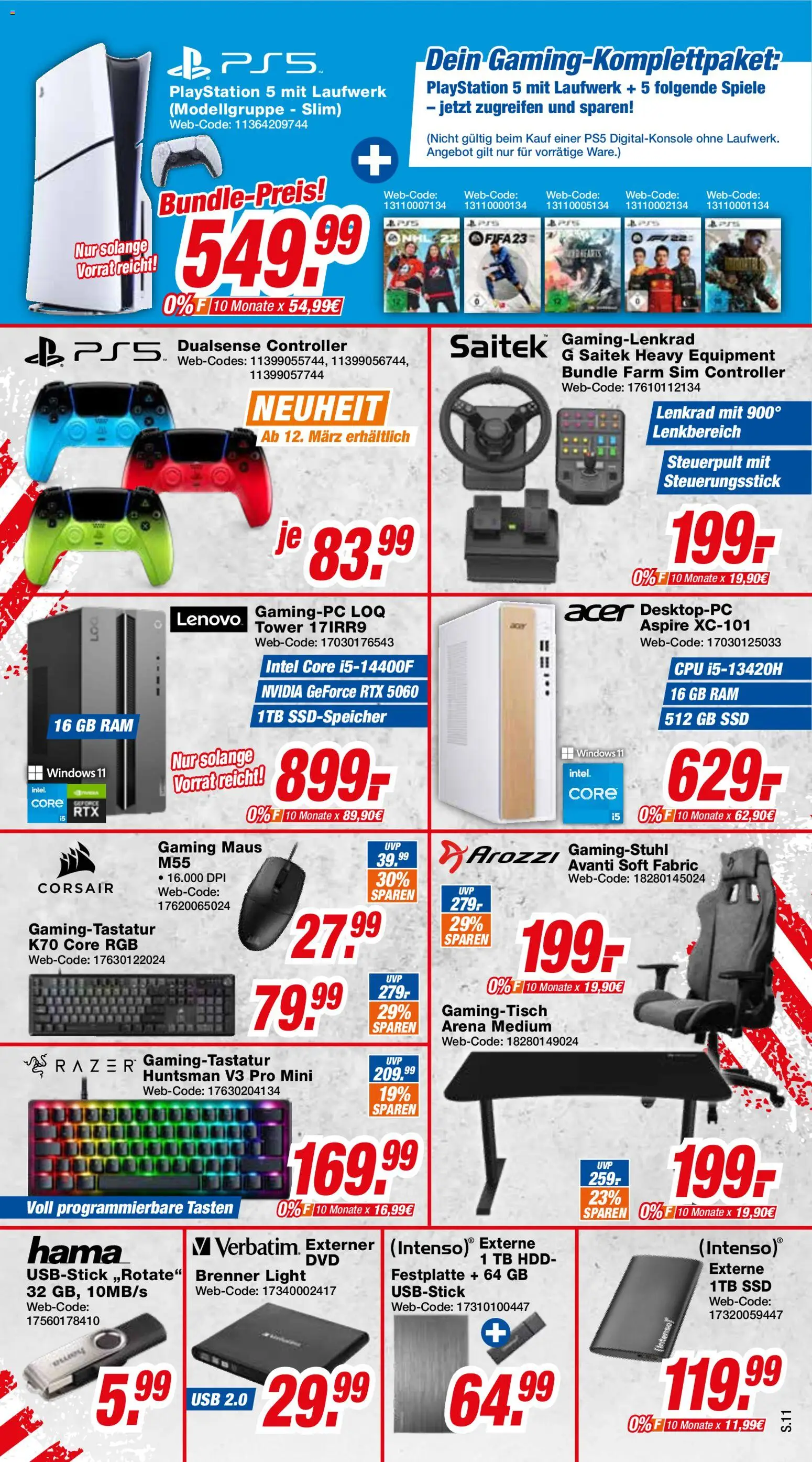 Expert Aktuelle Angebote – gültig ab 07.03.2026 | Seite: 11 | Produkte: Lenovo, USB, Gamingstuhl, Maus