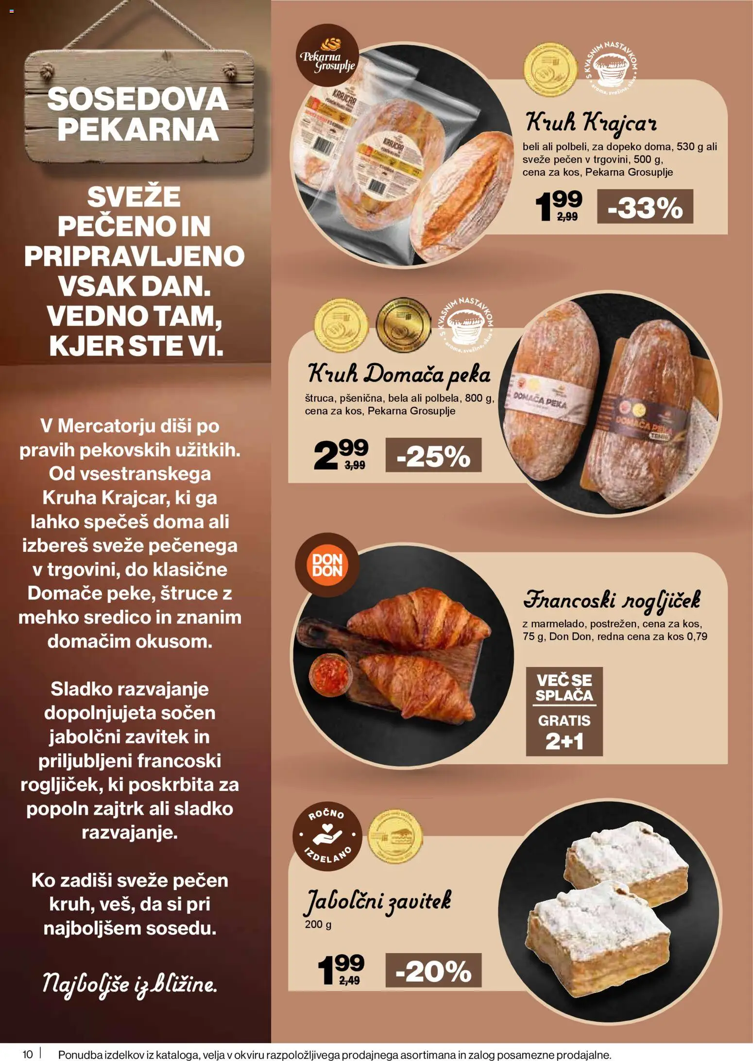 Novi Mercator katalog ponudbe – veljaven od 19.02.2026 | Stran: 10 | Izdelki: Pekarna, Kos, Kruh