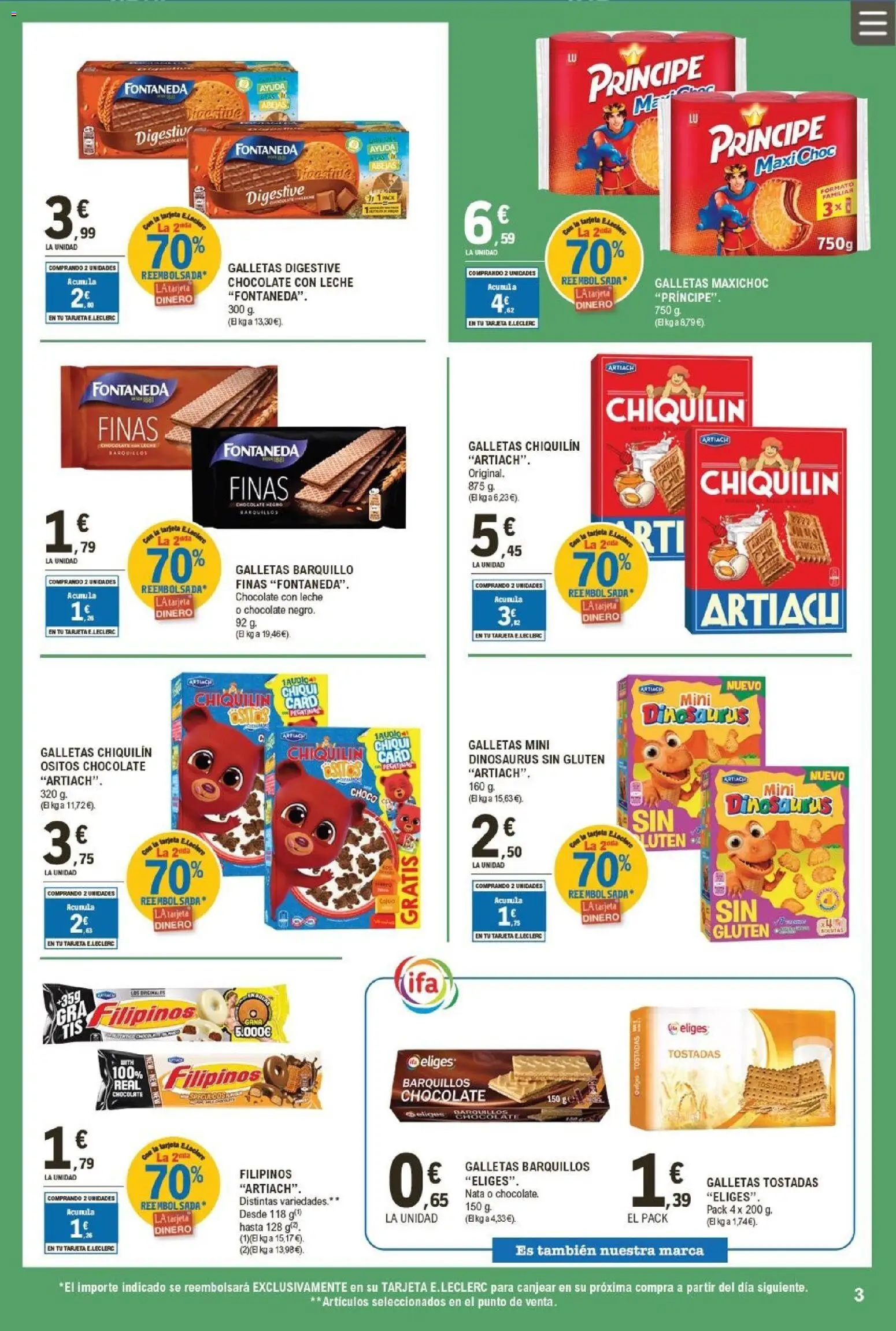 E.Leclerc folleto │ válido desde el 21.01.2026 | Página: 3 | Productos: Leche, Chocolate, Tableta, Chocolate con leche