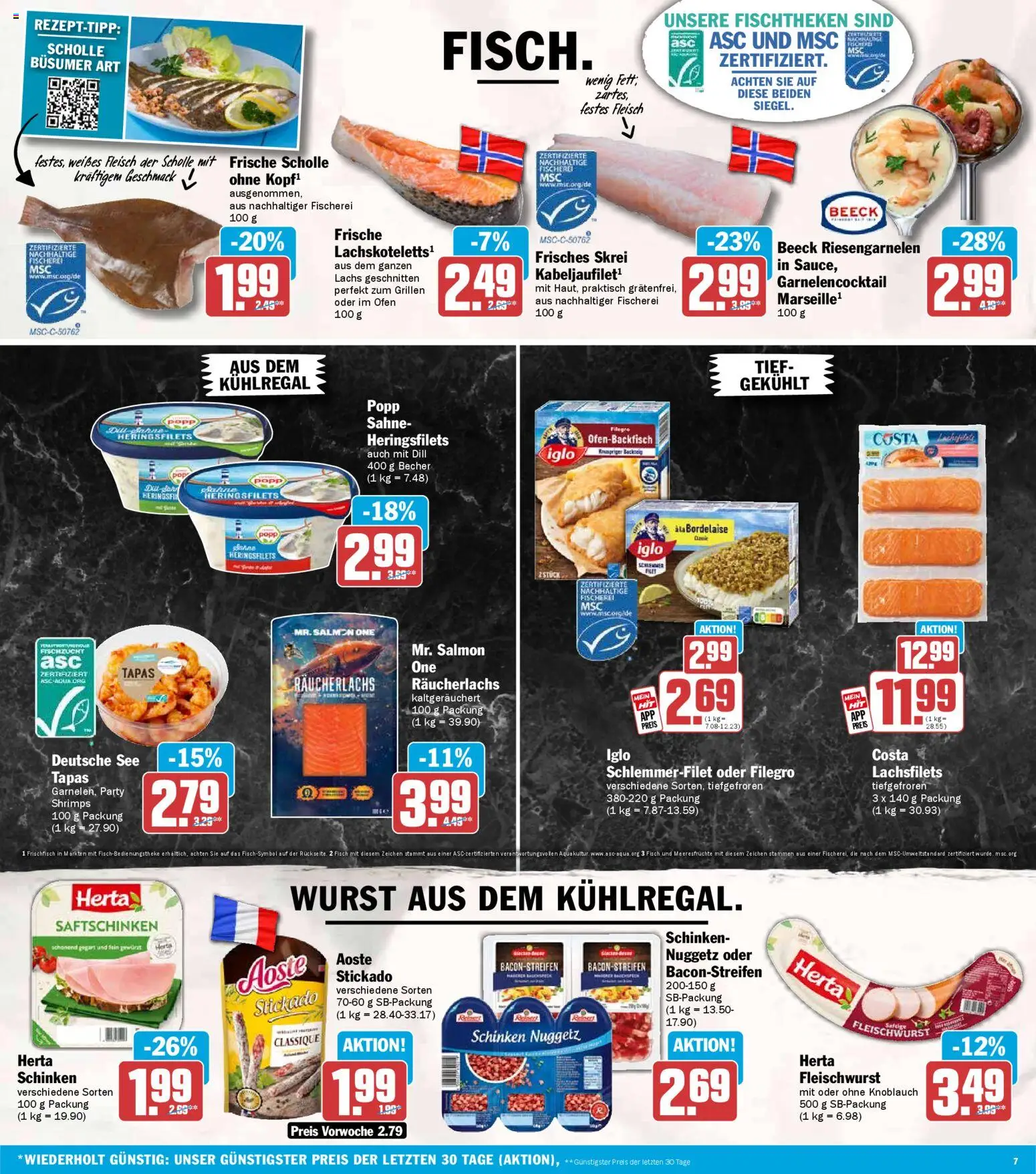 HIT Prospekt 	 – gültig ab 02.02.2026 | Seite: 7 | Produkte: Iglo, Lachs, Schinken, Fleisch