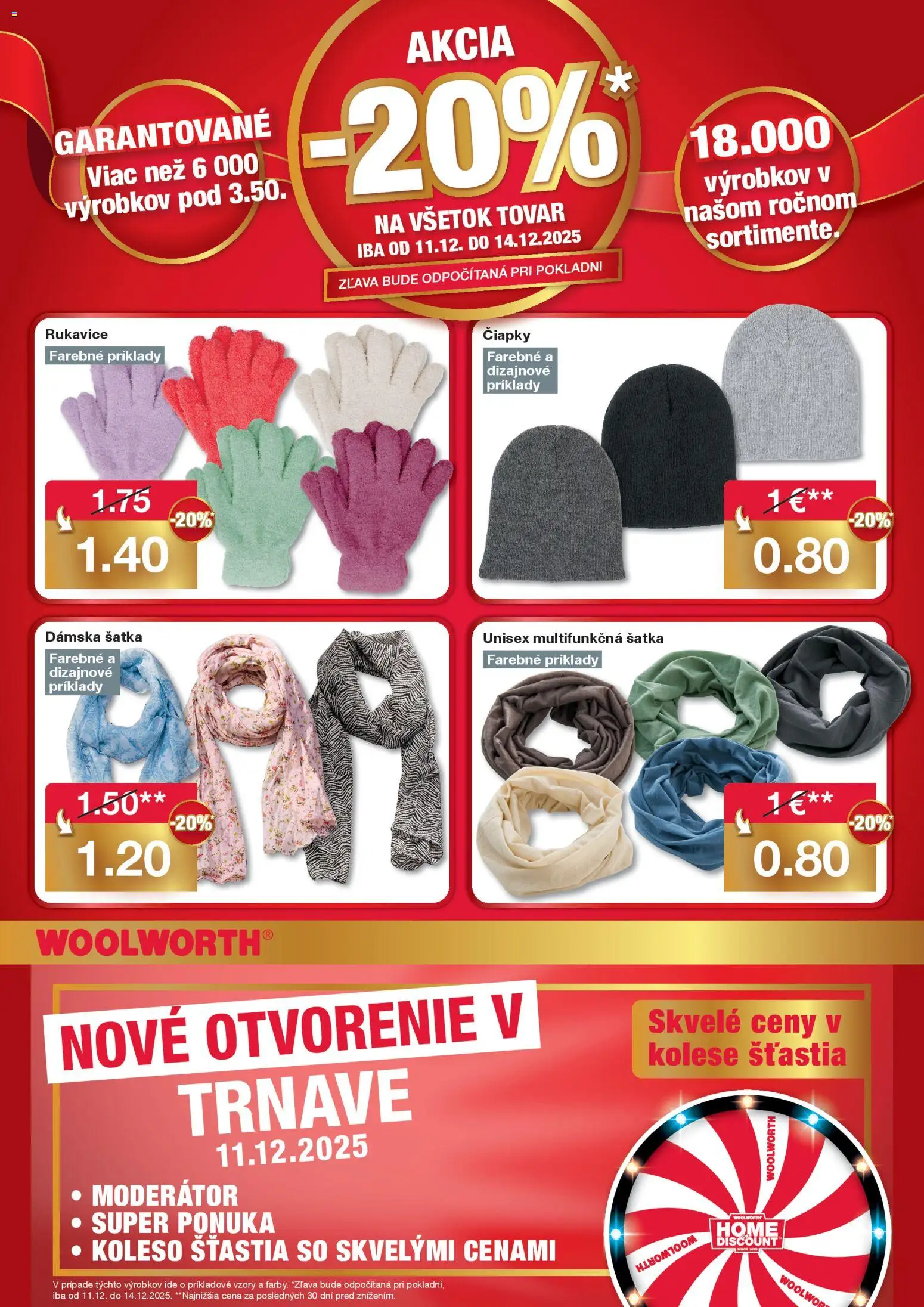 Nové Woolworth akcie – leták je platný od 09.12.2025 | Strana: 8 | Produkty: Šatka, Rukavice