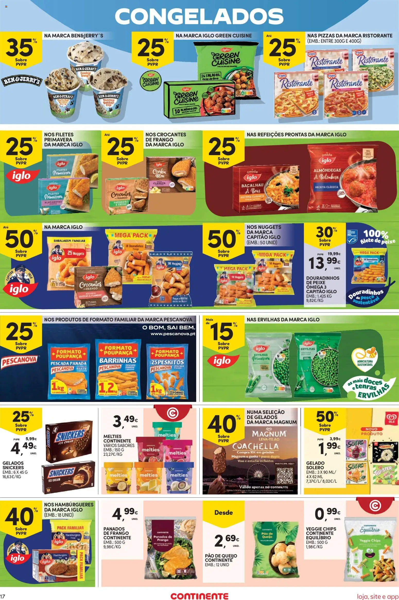 Continente Semanal Continente Bom Dia │ válido de 03.02.2026 | Página: 17 | Produtos: Faca, Pão, Pizza, Nuggets