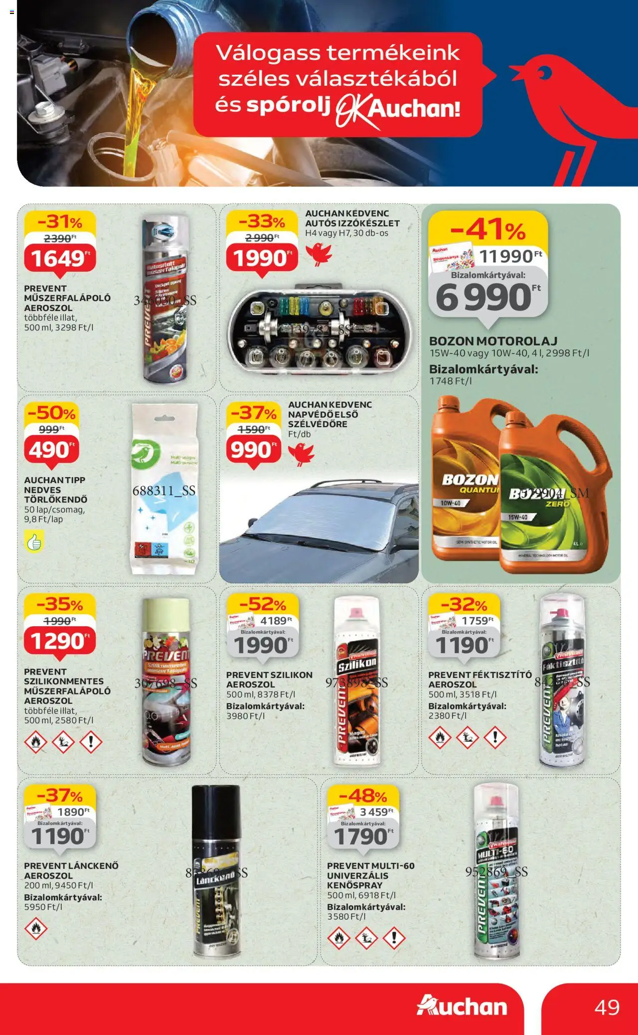 Auchan akciós ujság - amely érvényes a következő dátumtól: 26.06.2025 | Oldal: 49 | Termékek: Törlőkendő, Nedves törlőkendő, Motorolaj