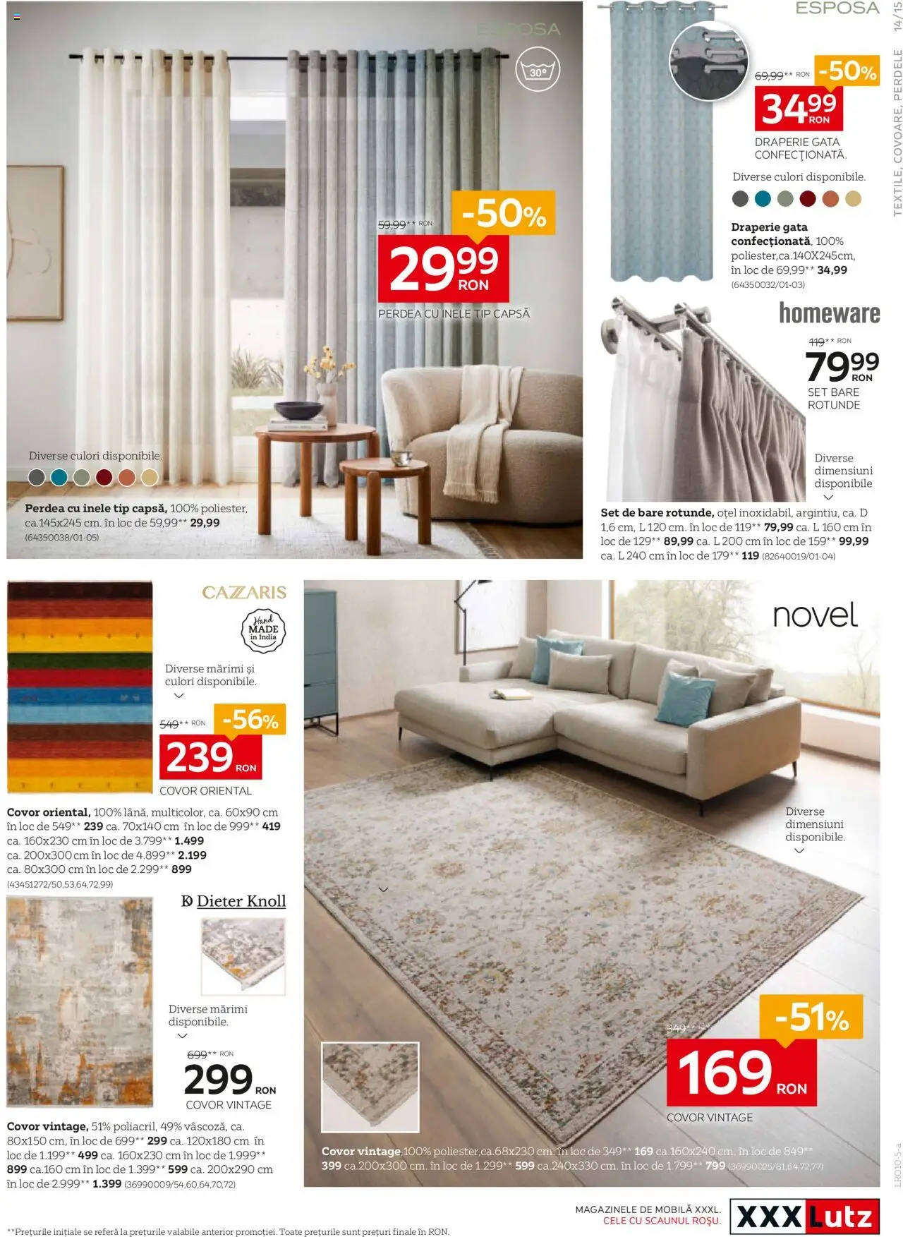 Noul catalog XXXLutz – valabil de la 06.10.2025 | Pagină: 15 | Produse: Covor, Perdea