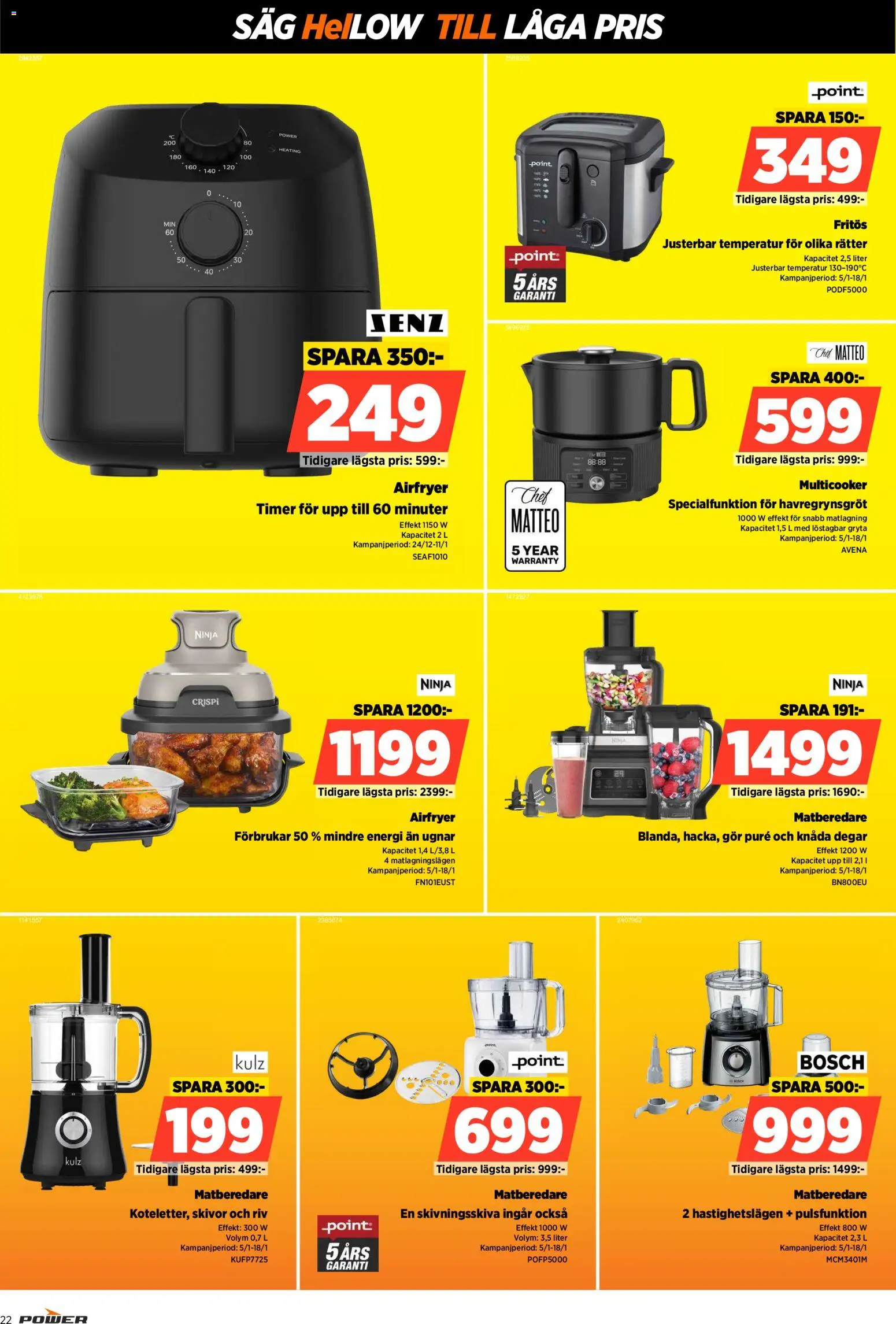 Power reklamblad aktuell från 12.01.2026 | Sida: 22 | Produkter: Fritös, Såg, Airfryer, Matberedare